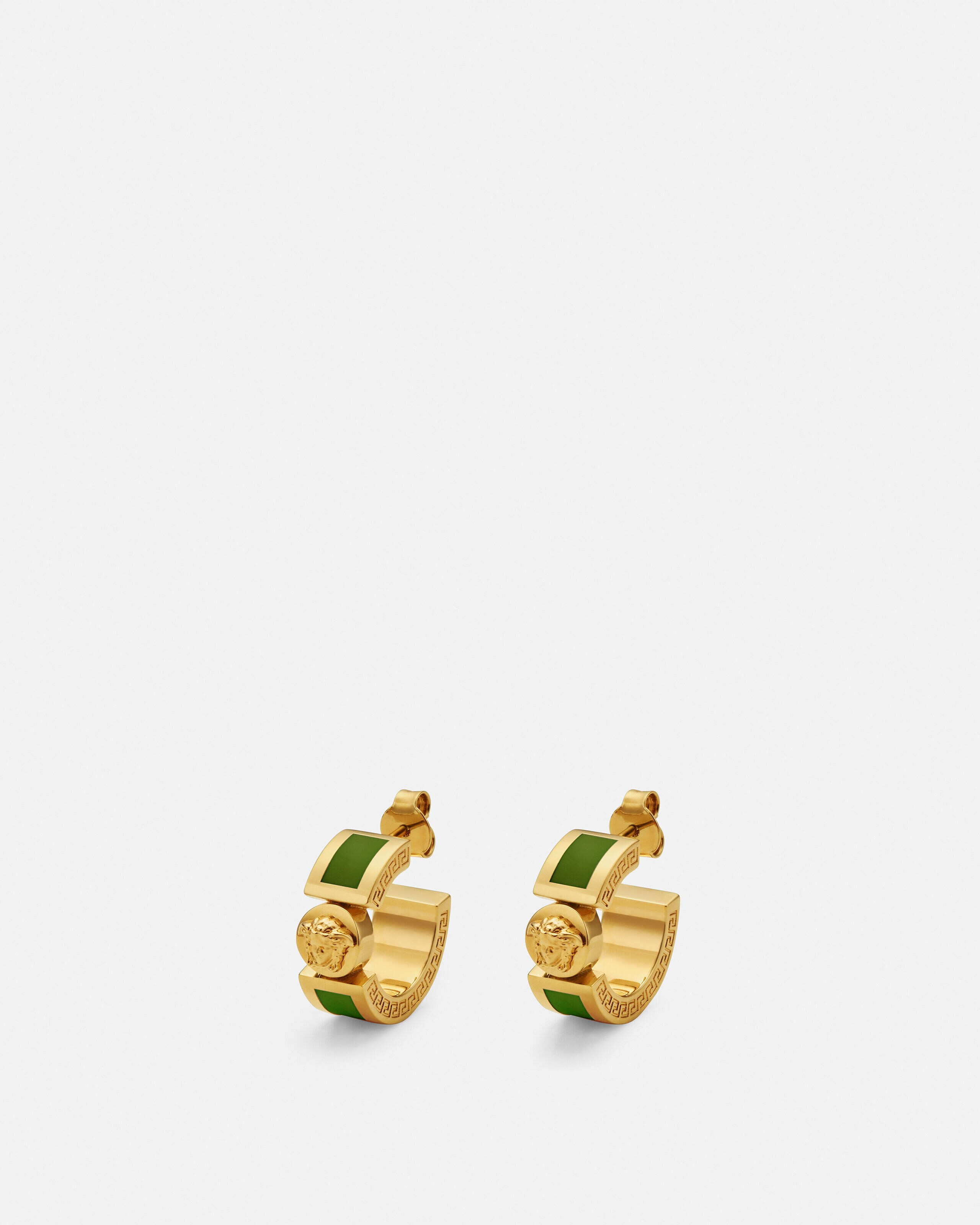 Icon Earrings Green,Gold | VERSACE US