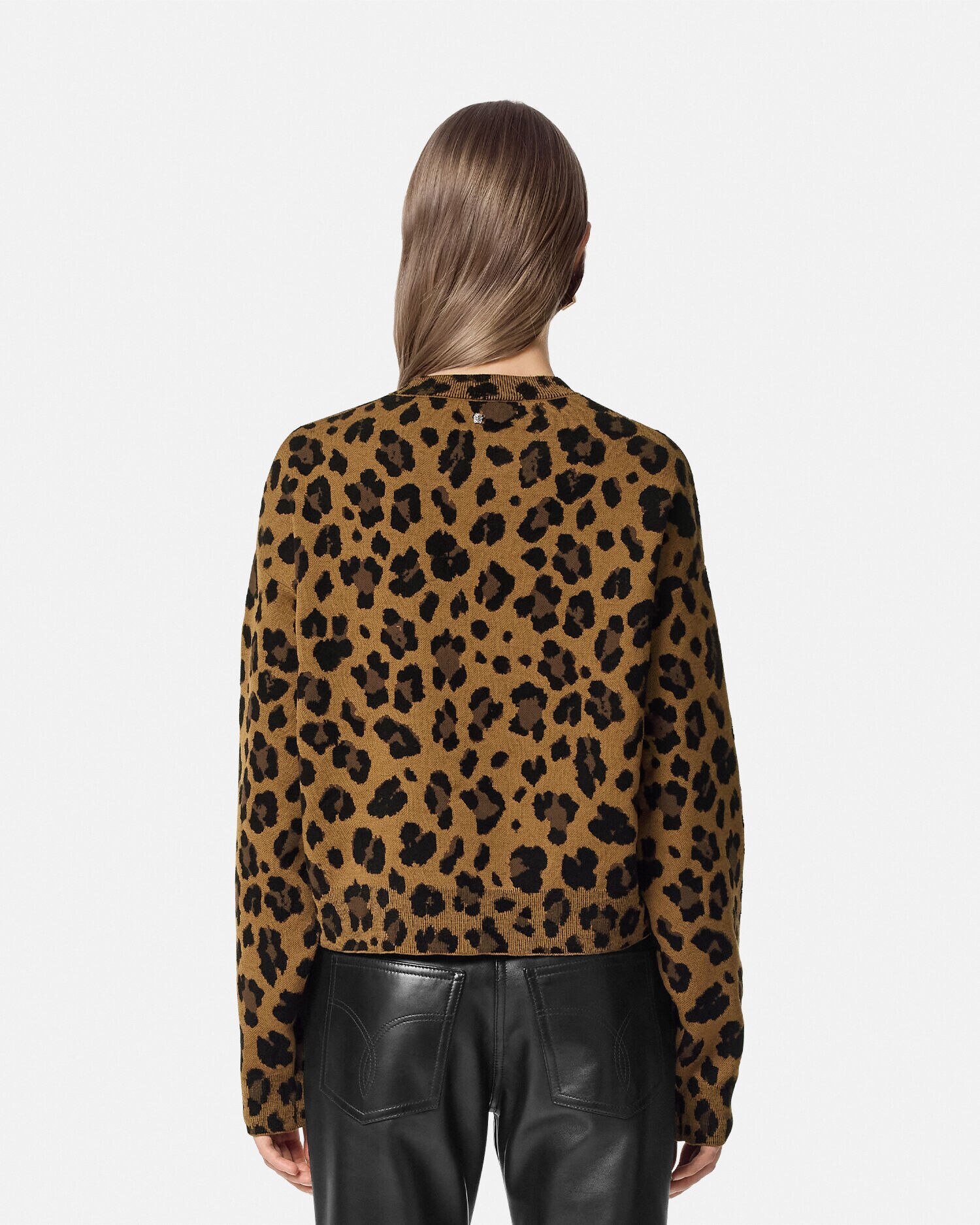 Leopard jacquard sweater shop