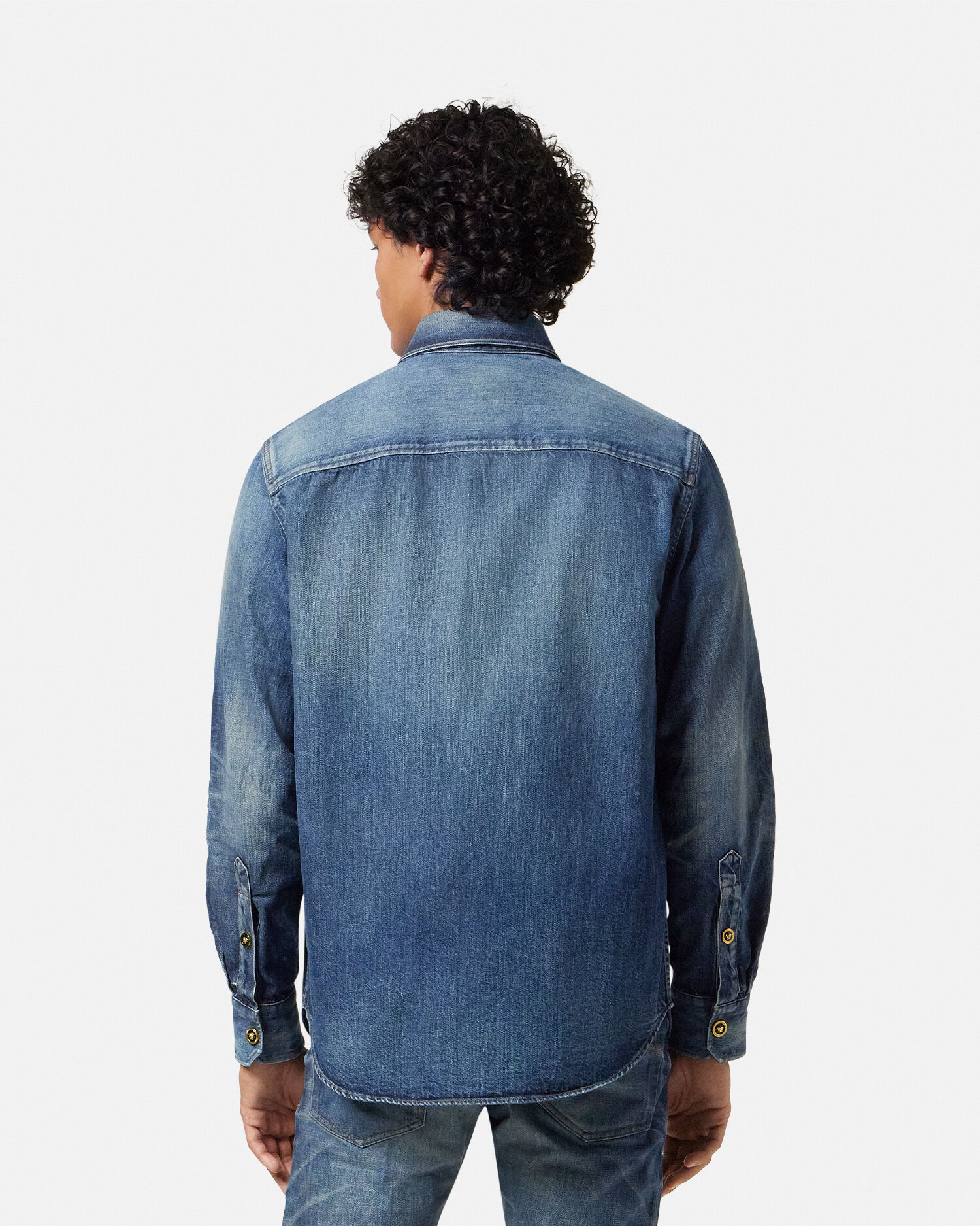 【Versace】Denim Overshirt 日本製 デニム オーバーシャツ Made in Japan Denim Overshirt | VERSACE US