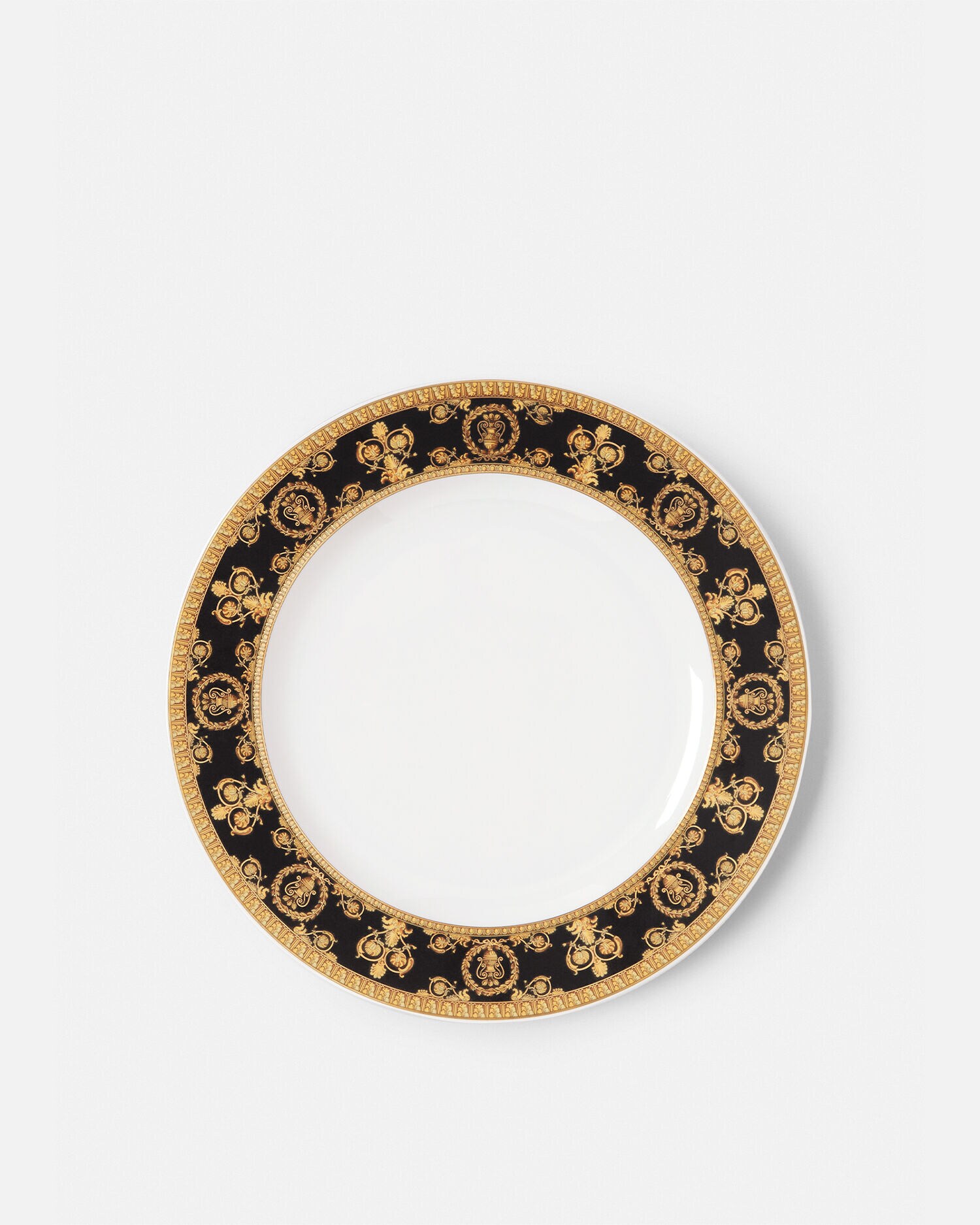 I ♡ Baroque Black Plate 22 cm Black | VERSACE IN