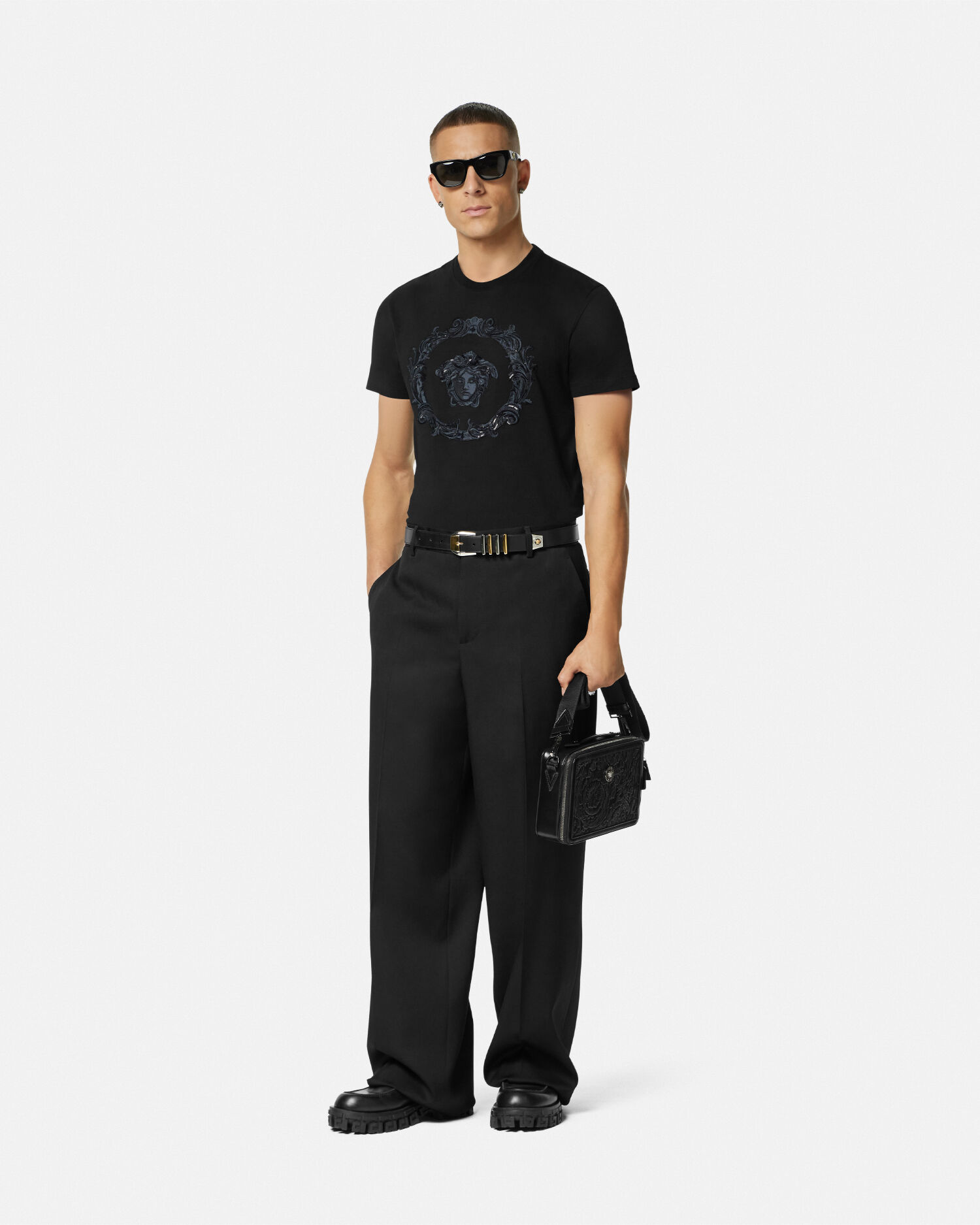 Versace belt t shirt on sale