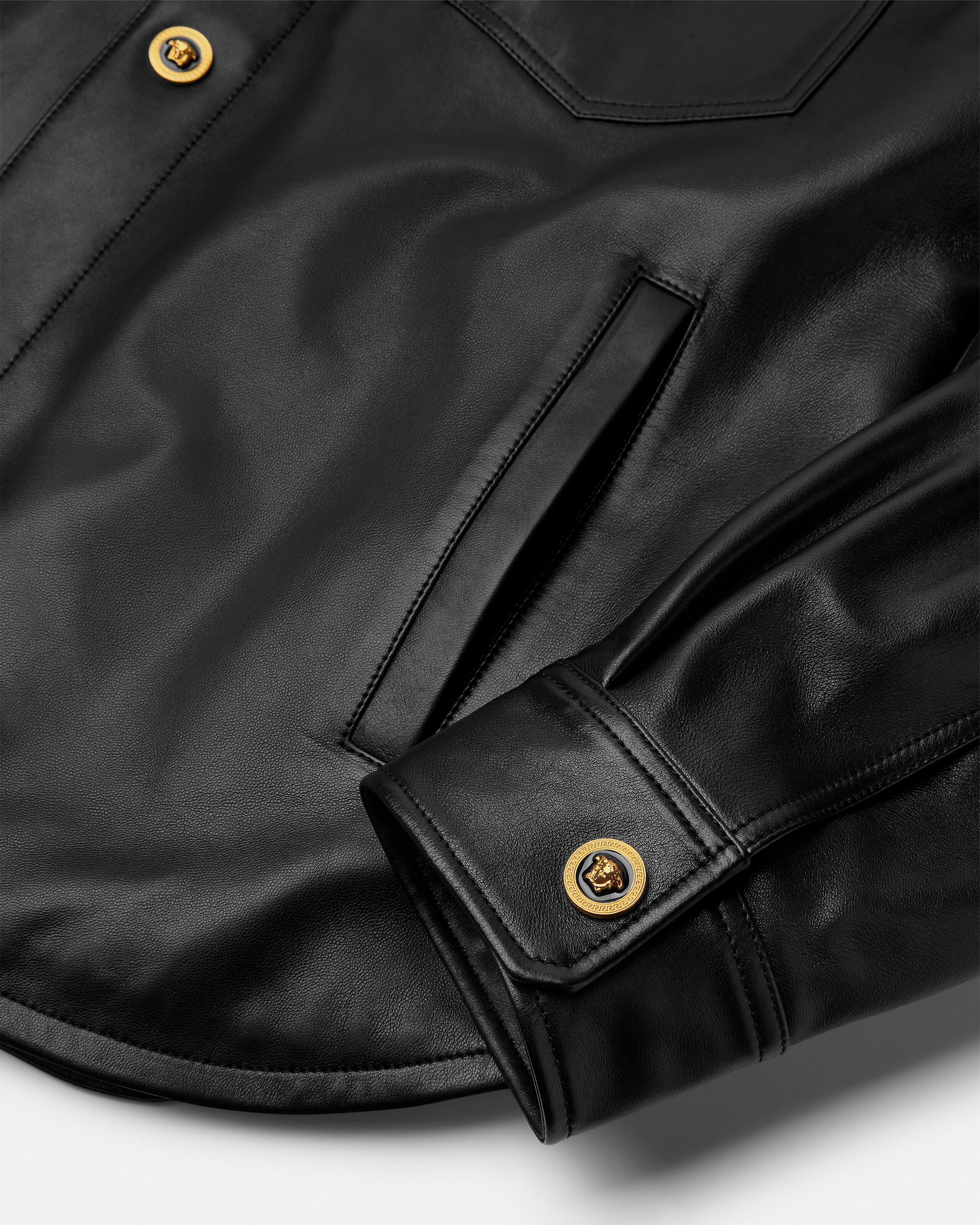 Leather Overshirt Black | VERSACE