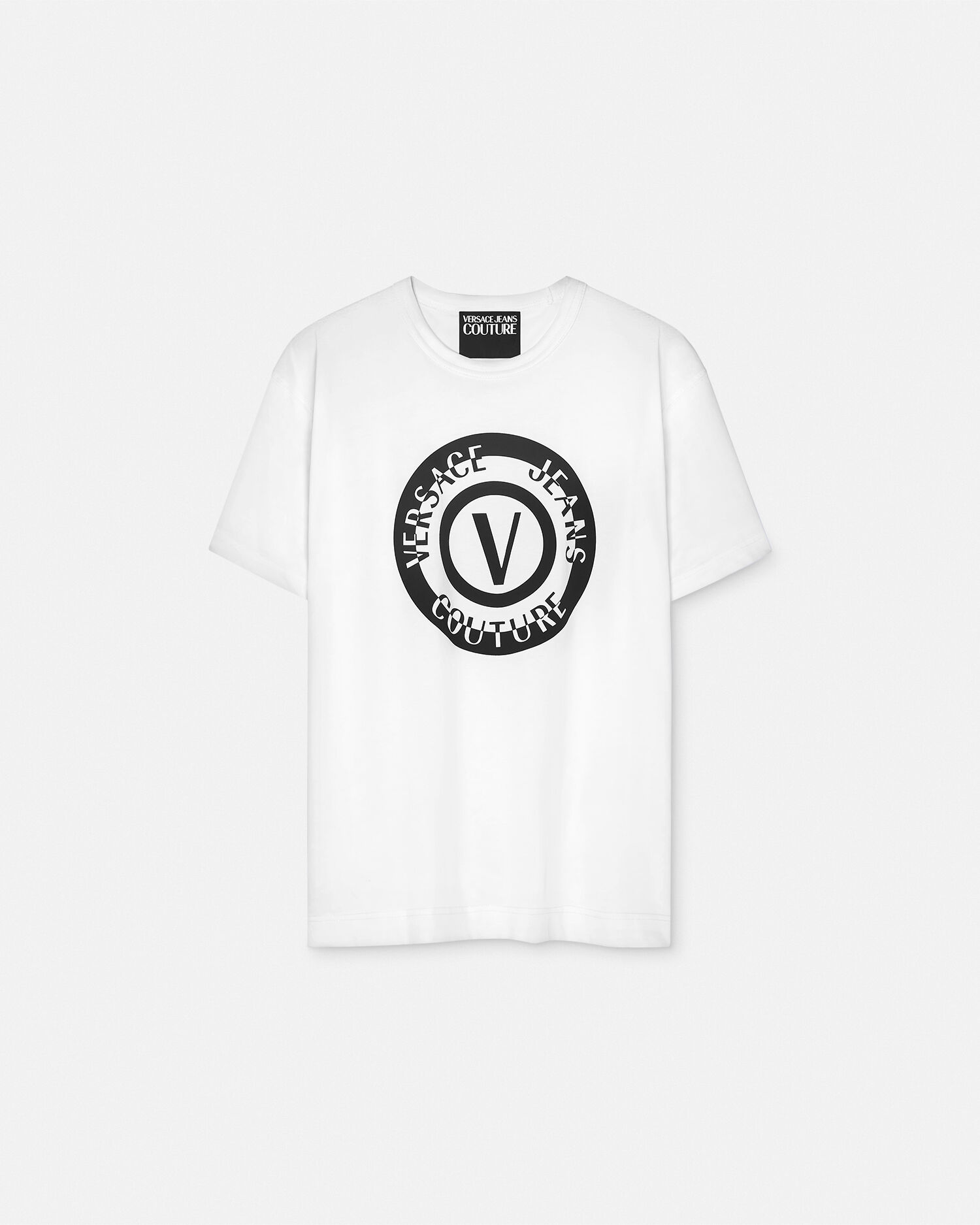 Camiseta con logotipo V Emblem Blanco Estampado VERSACE