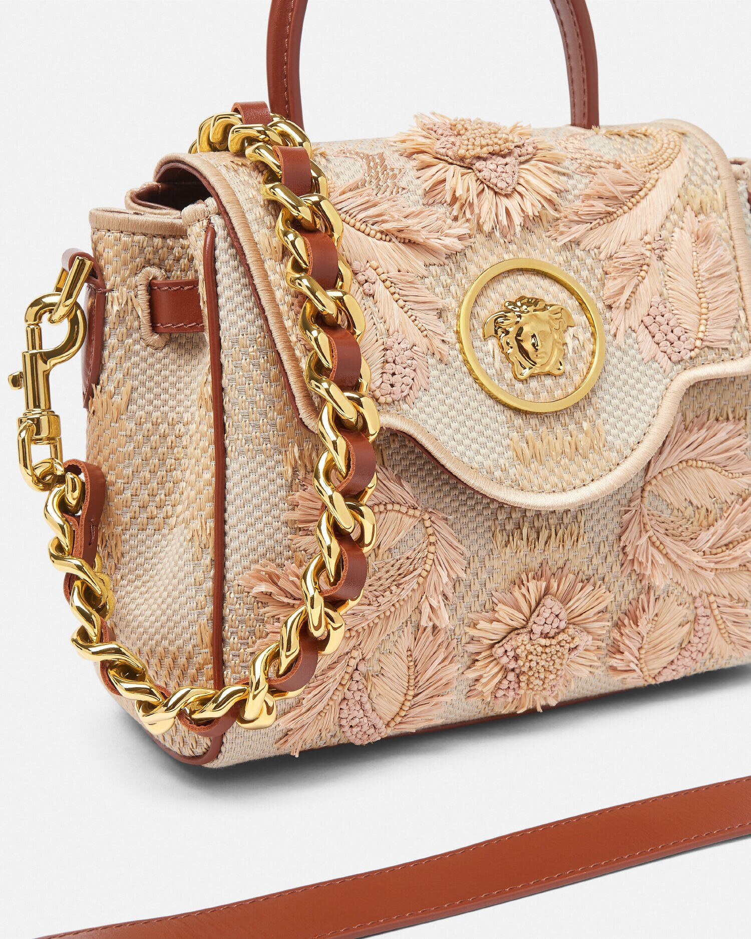 Petit sac a main La Medusa Beige VERSACE