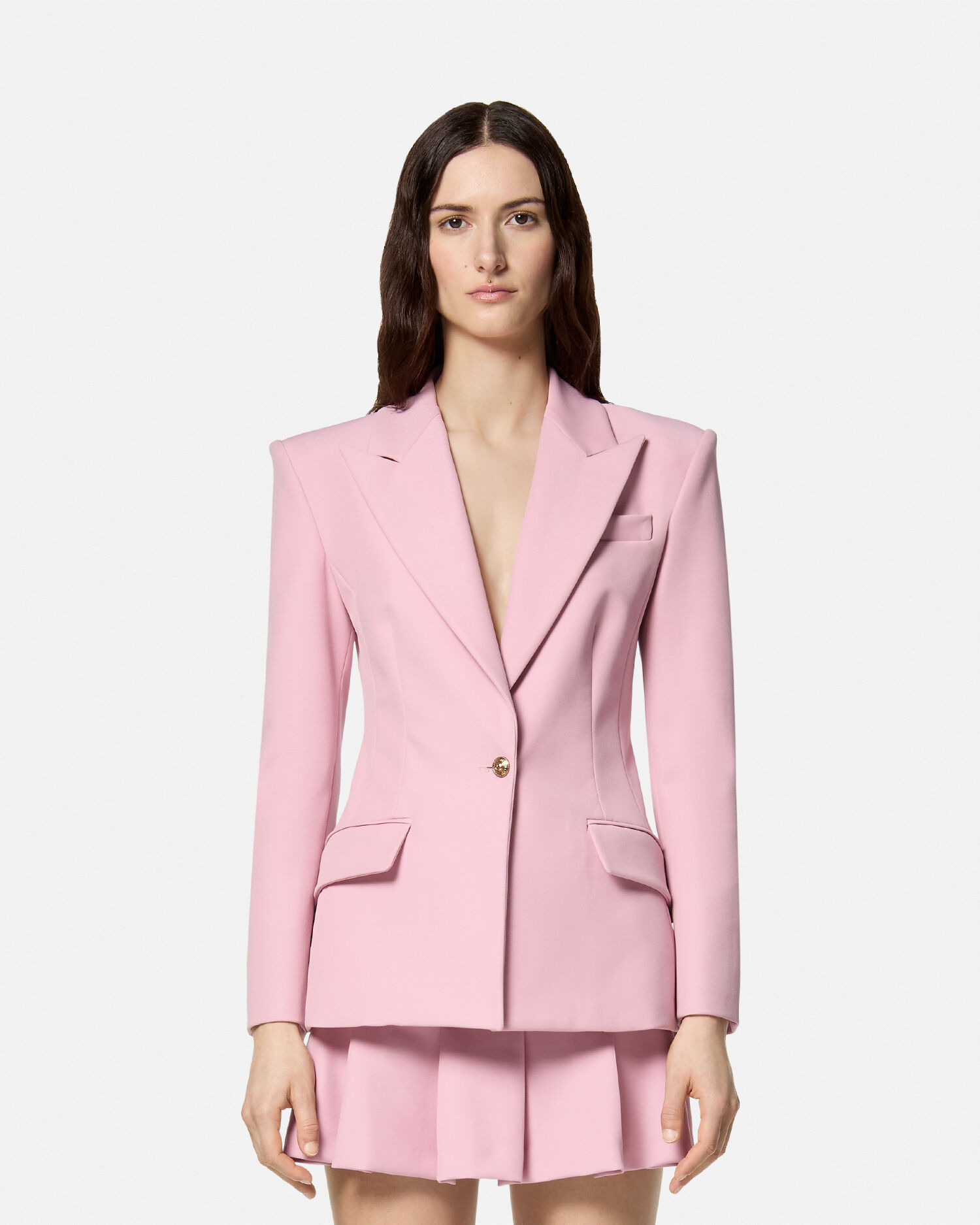 Baroque Buckle Blazer Pink VERSACE
