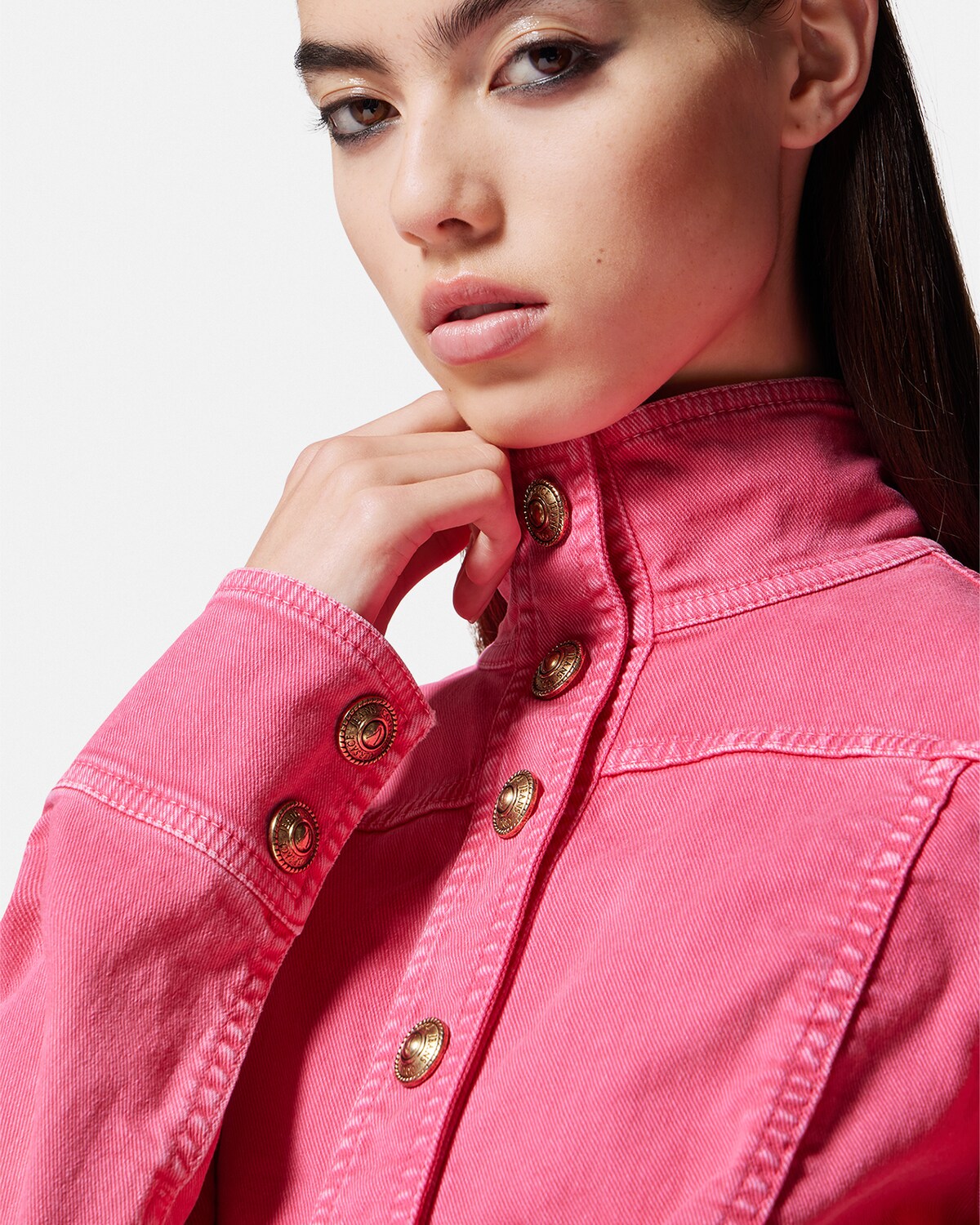 Versace pink denim jacket Clearance