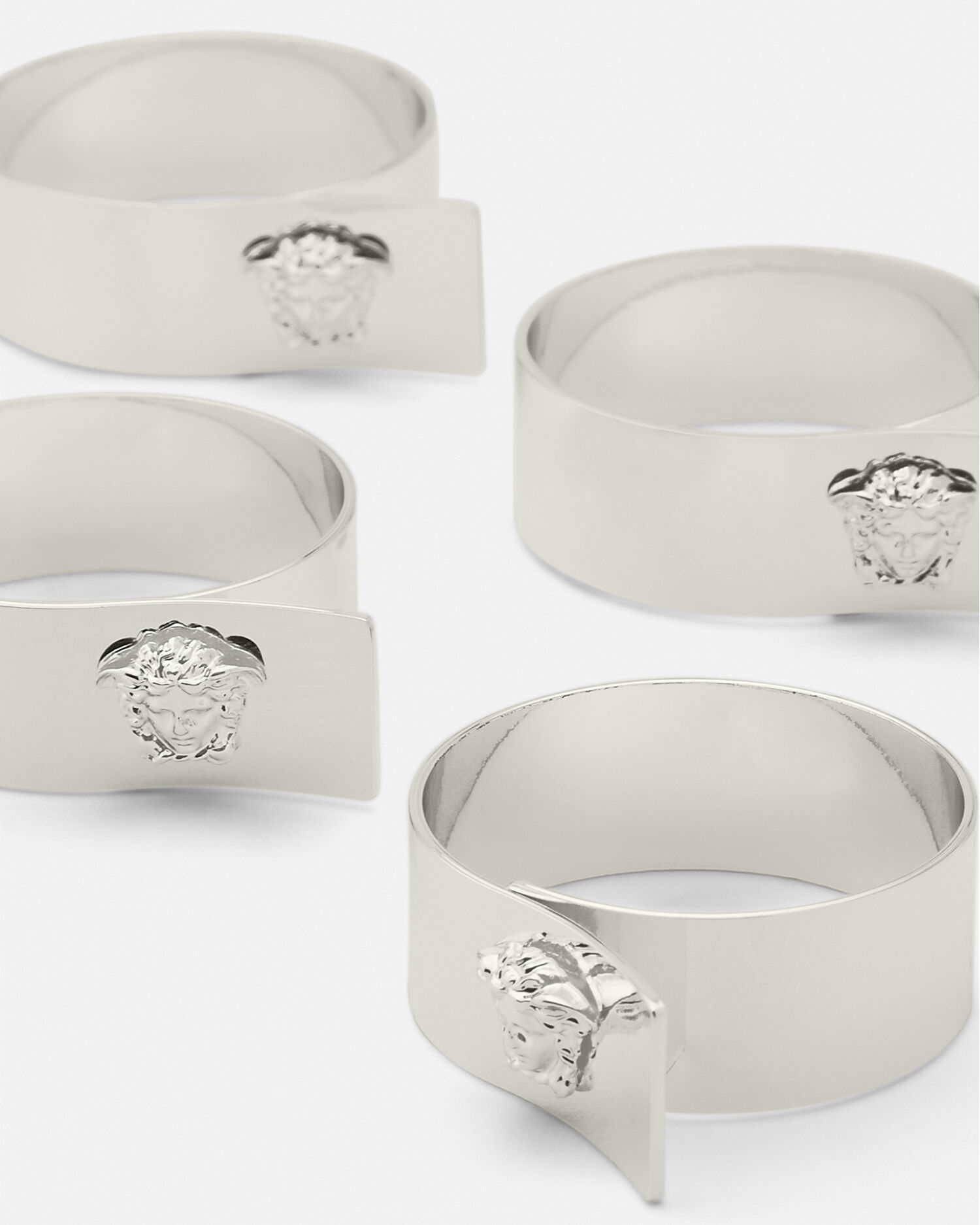 Medusa Napkin Ring 4 Set Silver Versace US