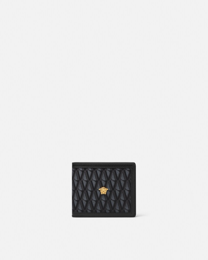 La Medusa V Jacquard Wallet  Black+Gold 1