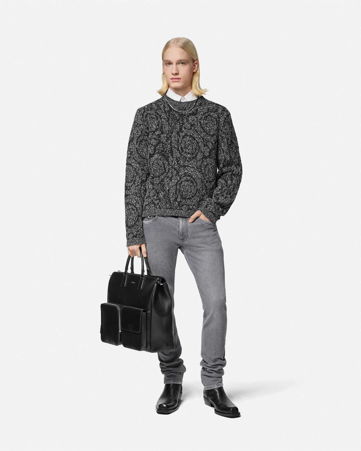 Grey versace jumper hot sale