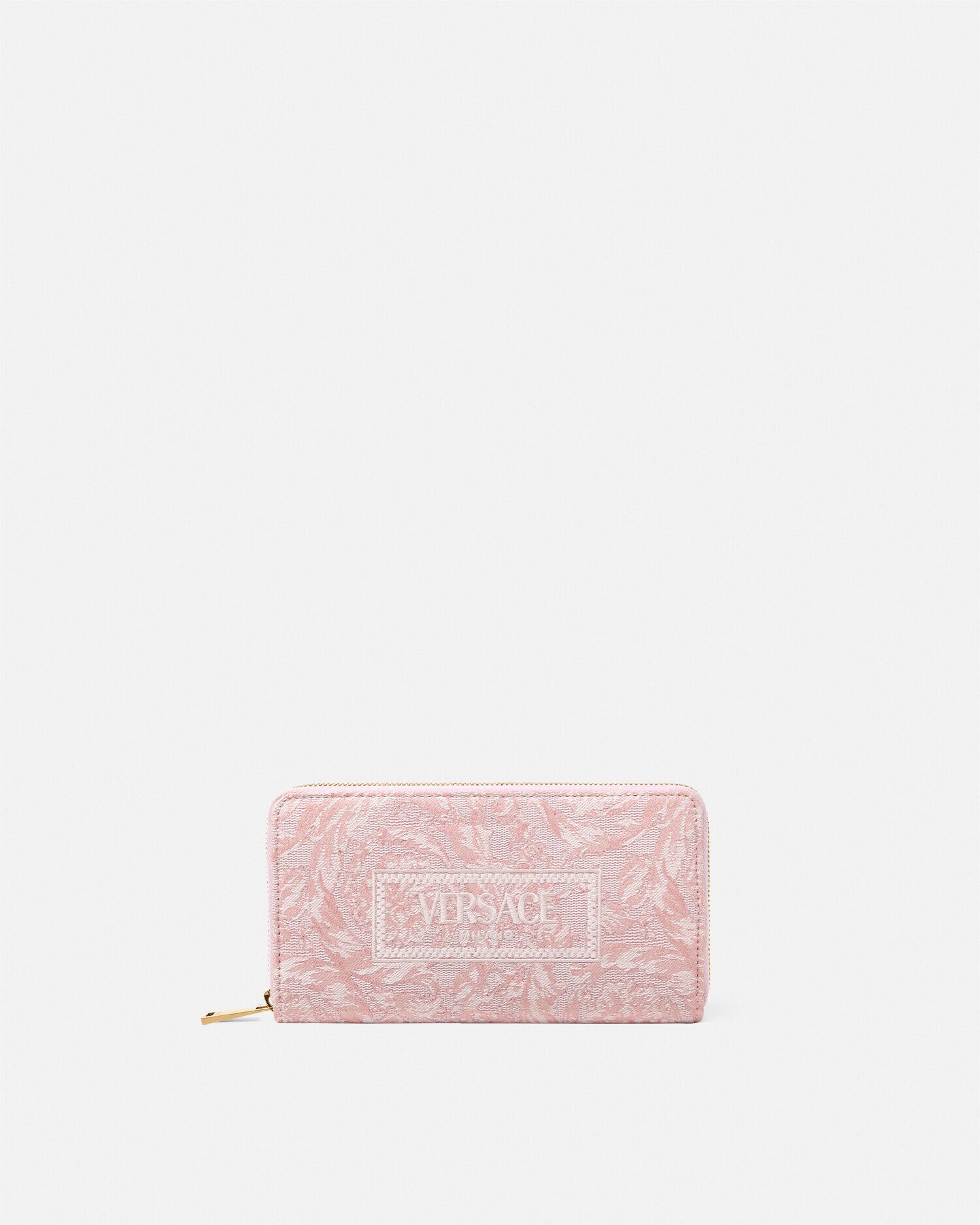 Cartera larga Barocco de jacquard Rosado Estampado VERSACE