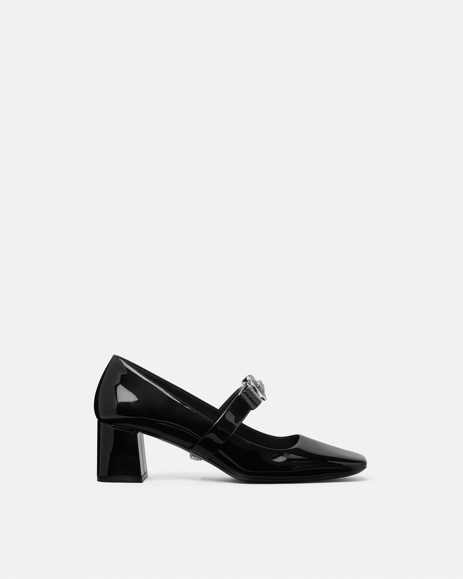 Gianni Ribbon Block Pumps 55 mm Black | VERSACE US Gianni Ribbon Block Pumps 55 mm Black | VERSACE US