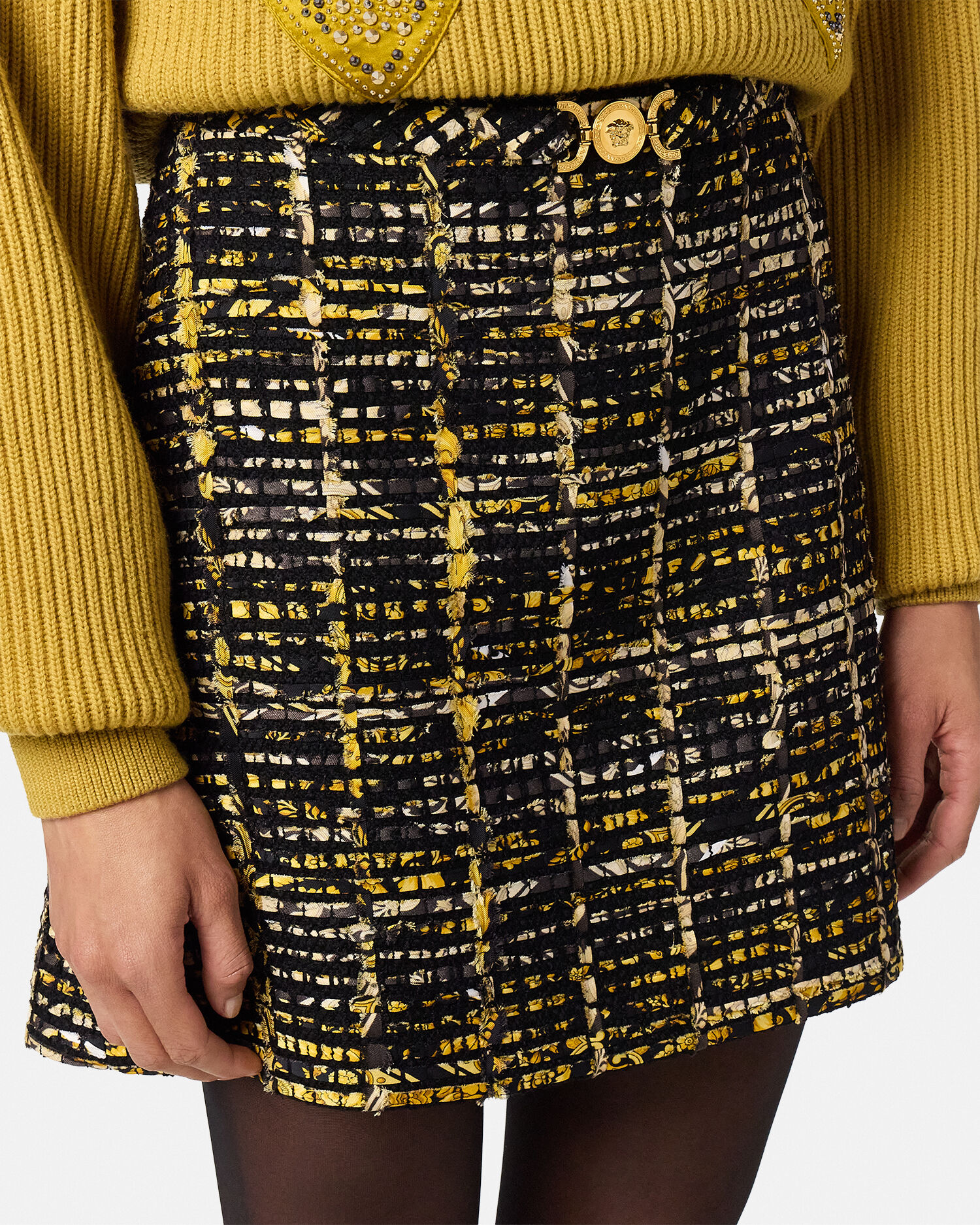 Tweed A-Line Mini Skirt | VERSACE