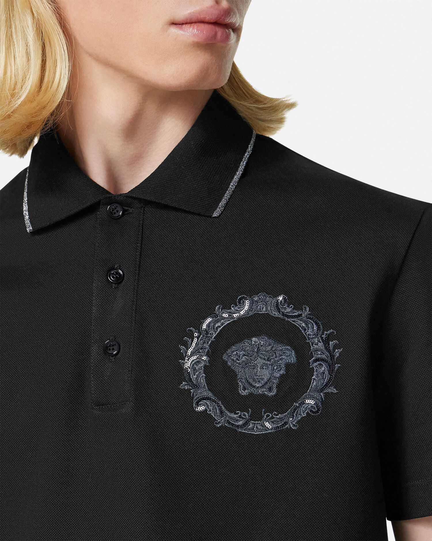 Versace polo black cheap