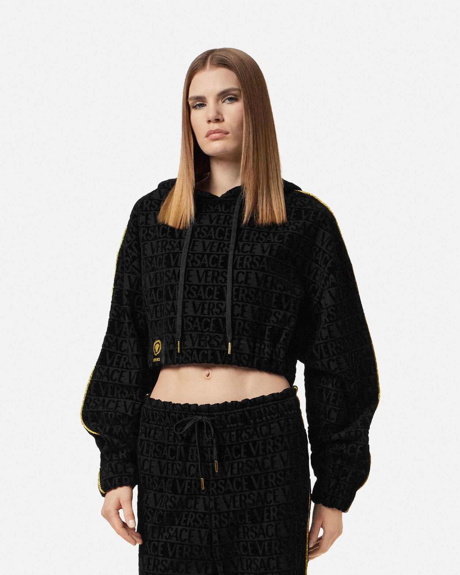 I ♡ Baroque Crop Hoodie | VERSACE US