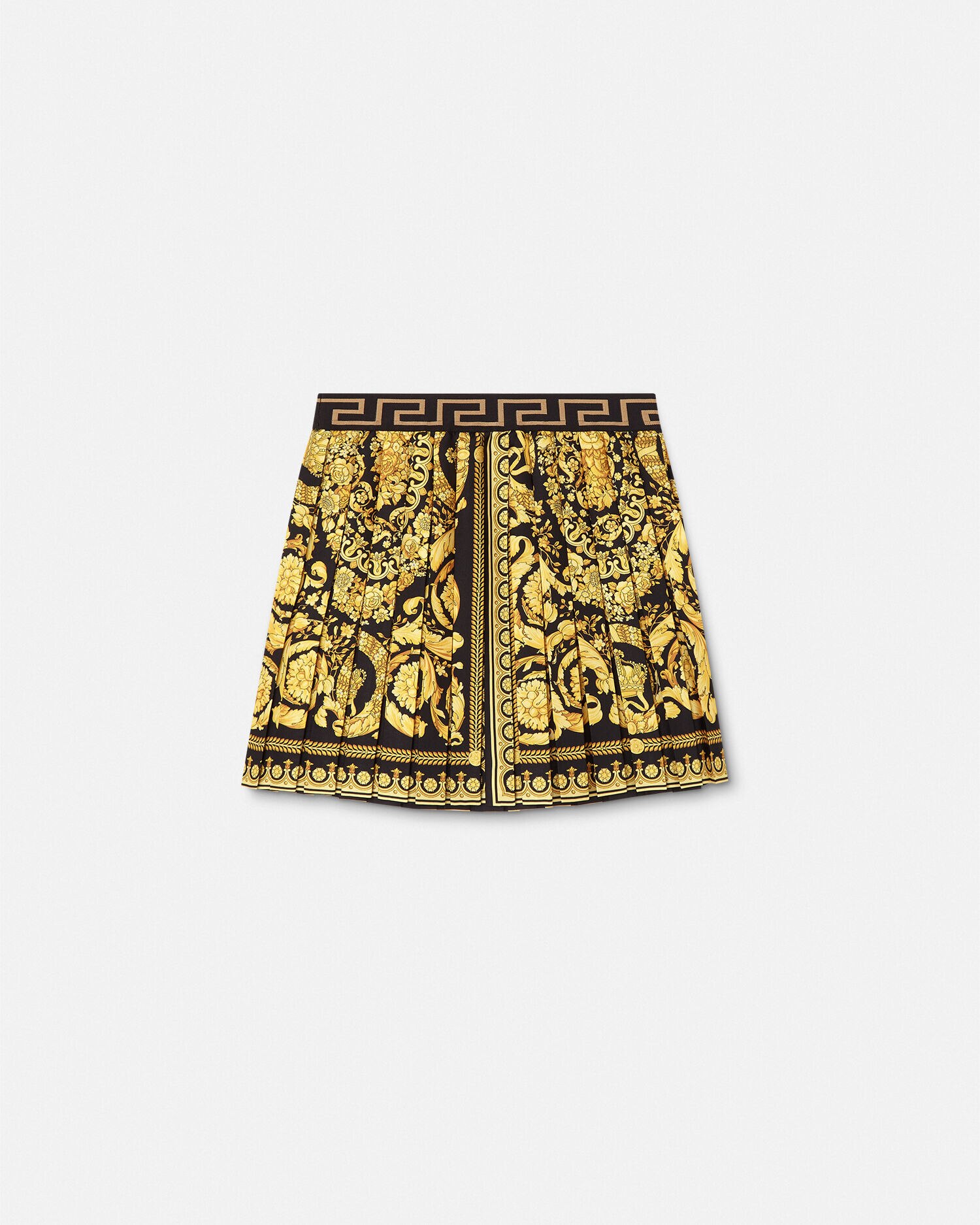 Barocco Kids Pleated Skirt Black Print VERSACE UK