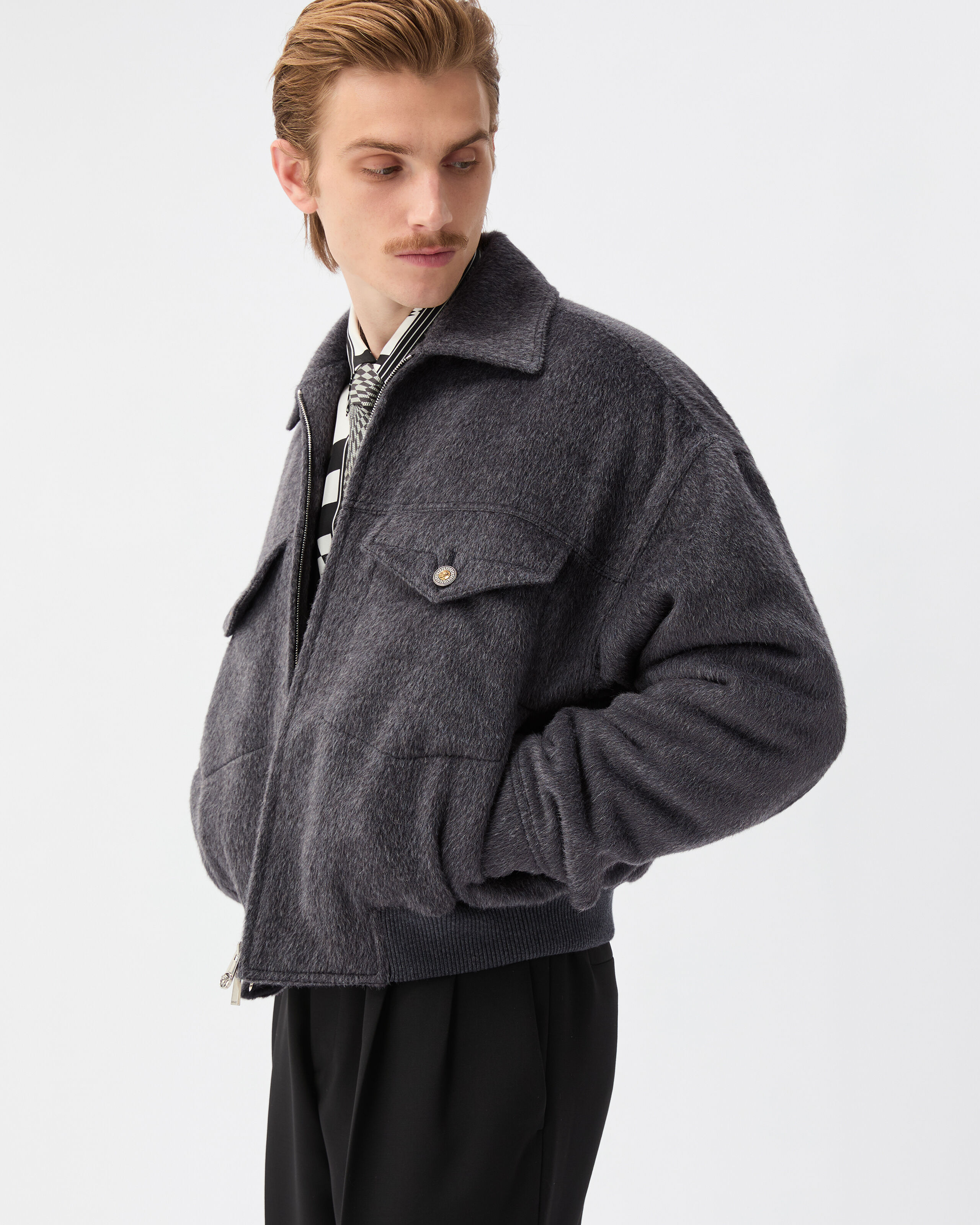Wool Llama Blouson Gray | VERSACE