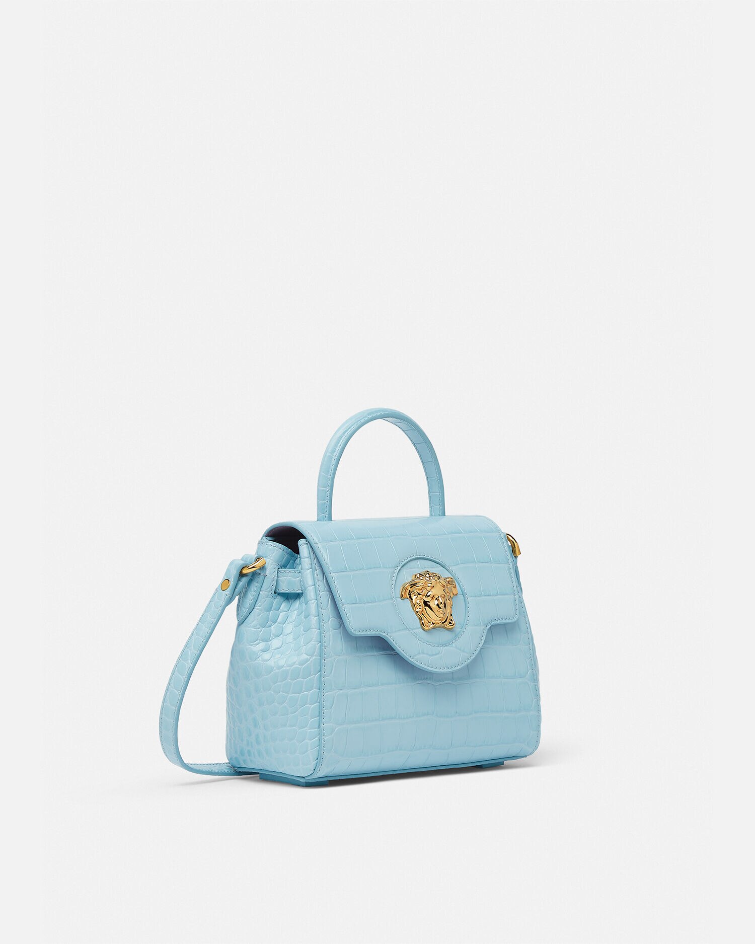 Croc La Medusa Small Handbag Blue Versace US