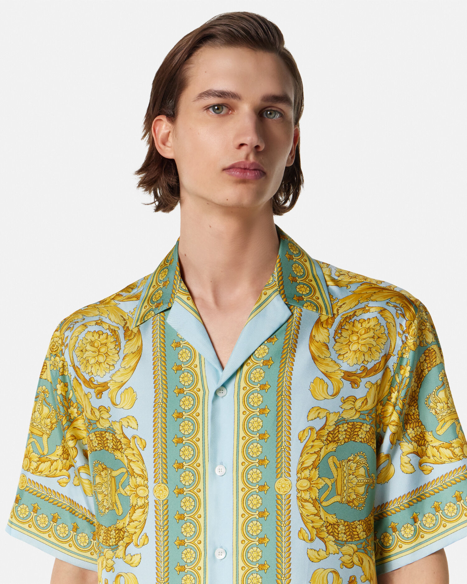 Ｖersce SILK バロッコ ブルゾン 48 Versce SILK バロッコ ブルゾン 48 バロッコ シルク シャツ ブラック