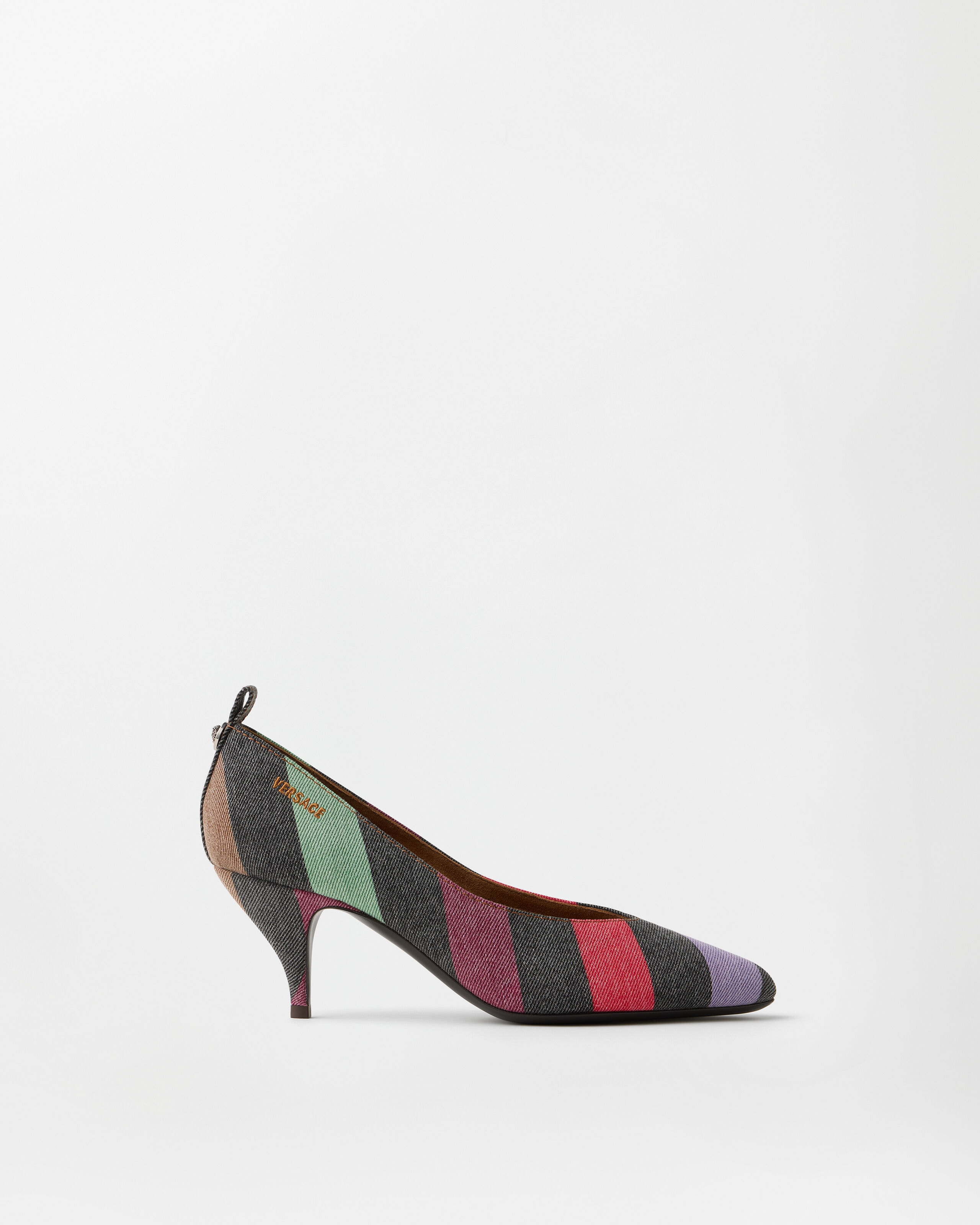 Versace tina striped denim pumps 65 mm