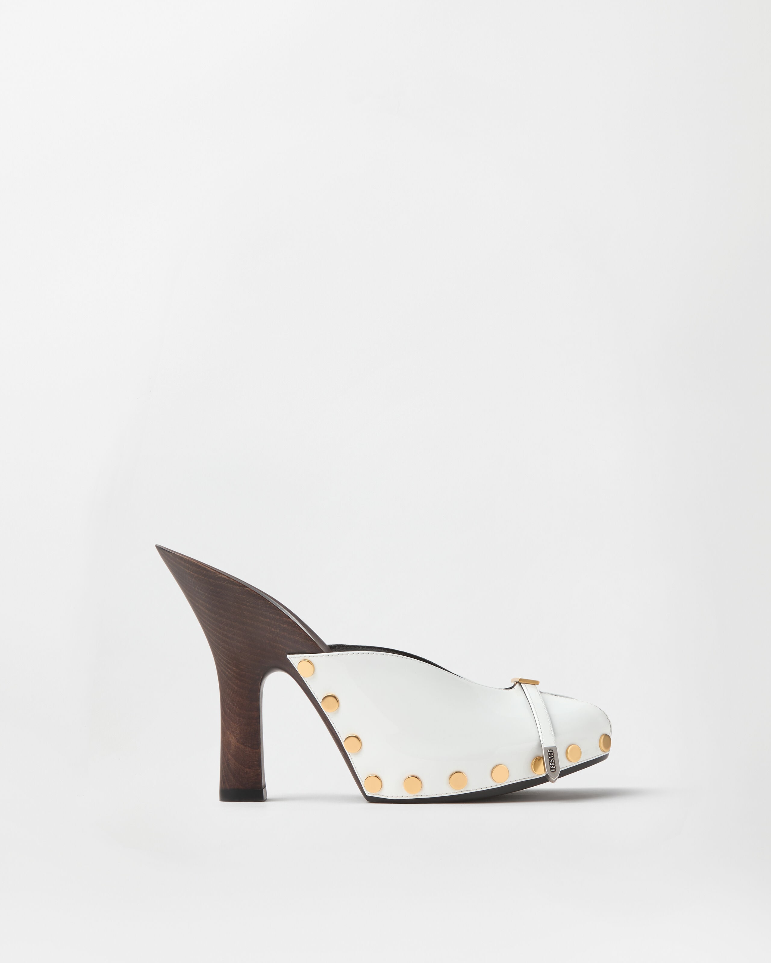 Sassi Patent Clogs 105 mm White | VERSACE US