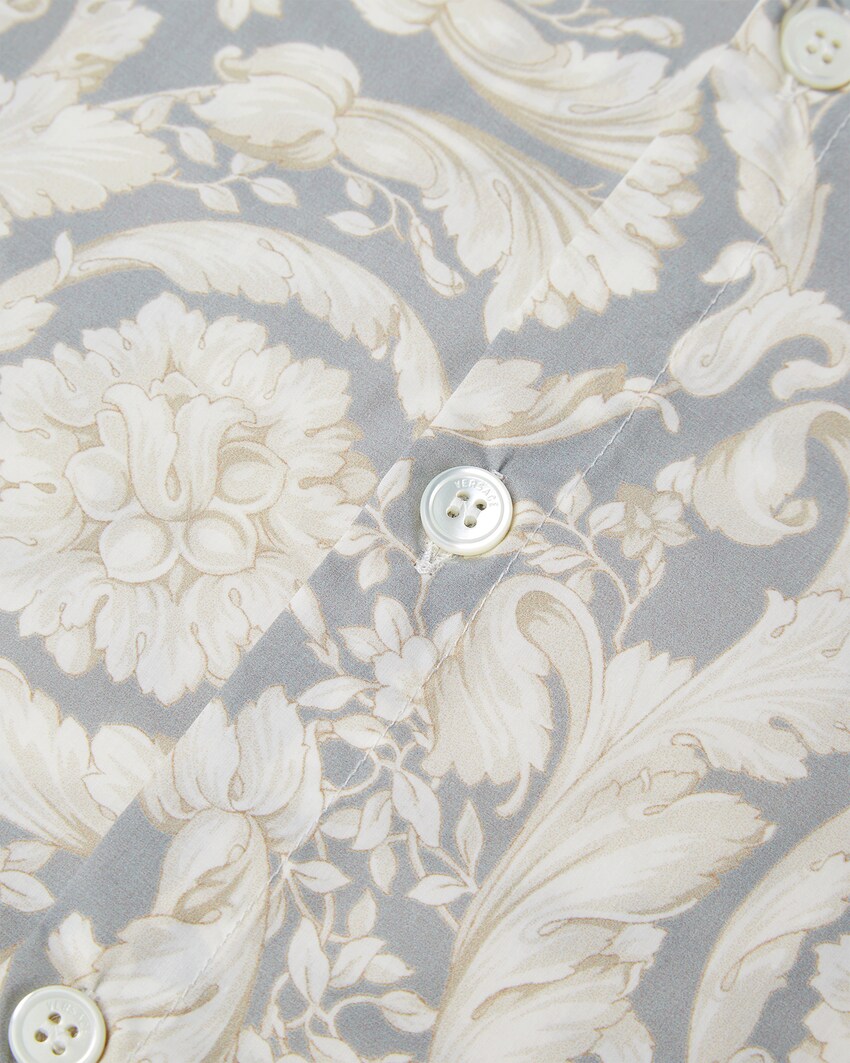 Kids Printed Cotton-Poplin Shirt Gray 4