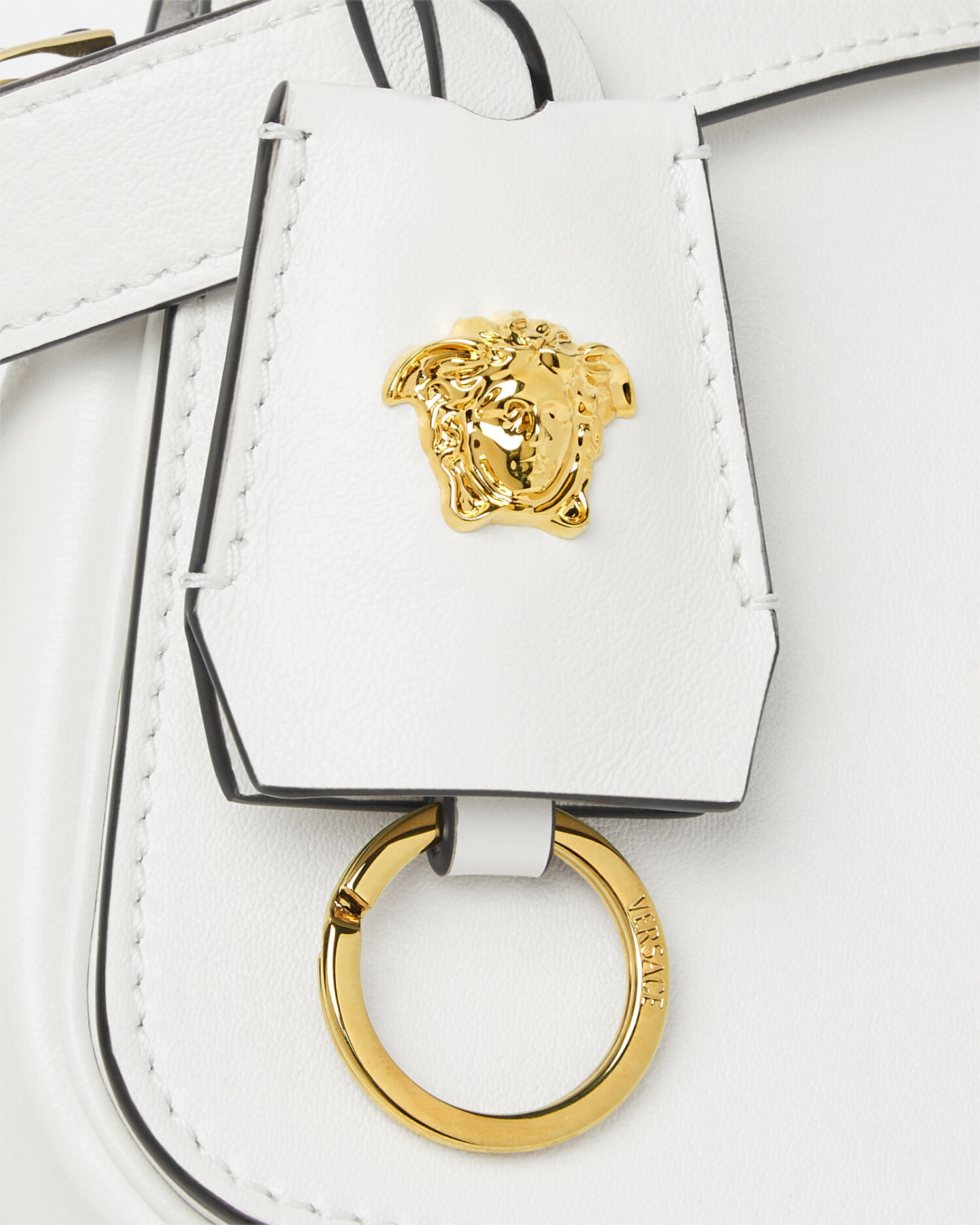 Versace Tag Nappa Mini Bag White | VERSACE US