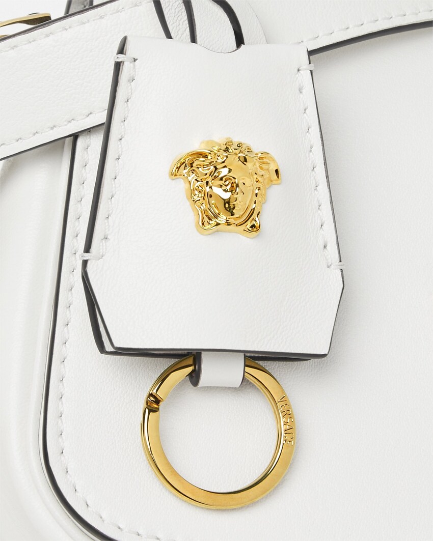 Versace Tag mini sac en cuir nappa Blanc 5