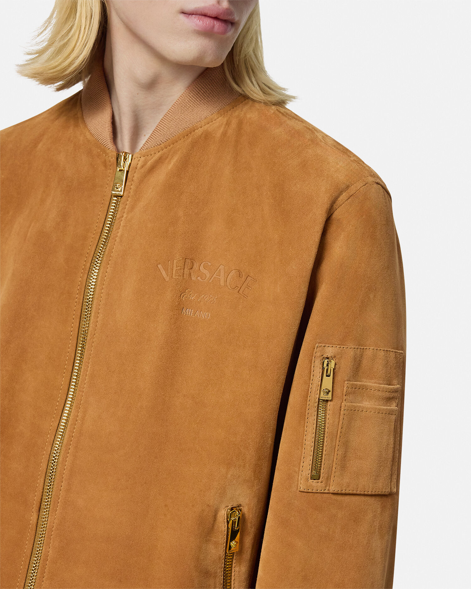 Versace suede jacket discount