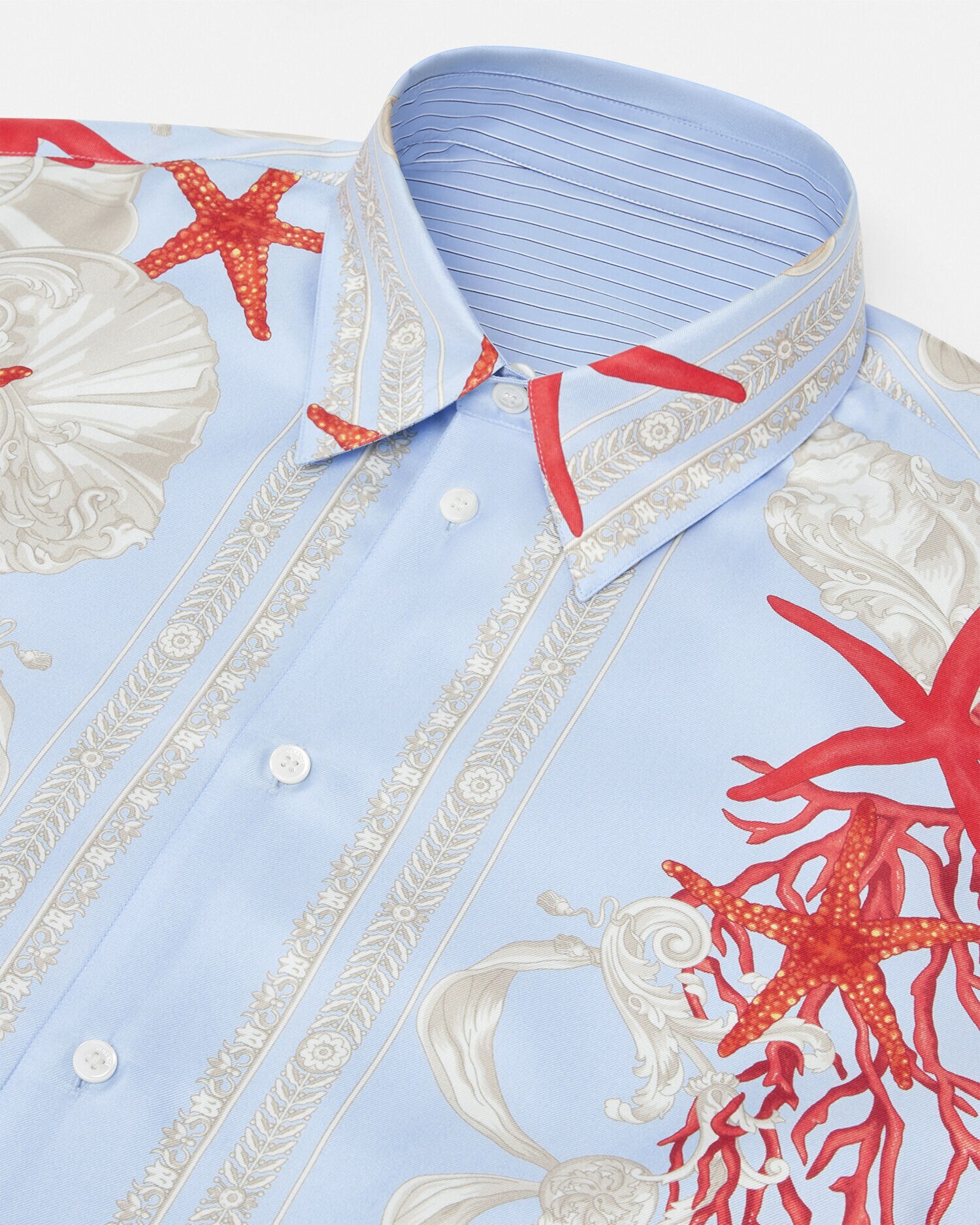 Camisa reversible Barocco Sea Azul Estampado VERSACE