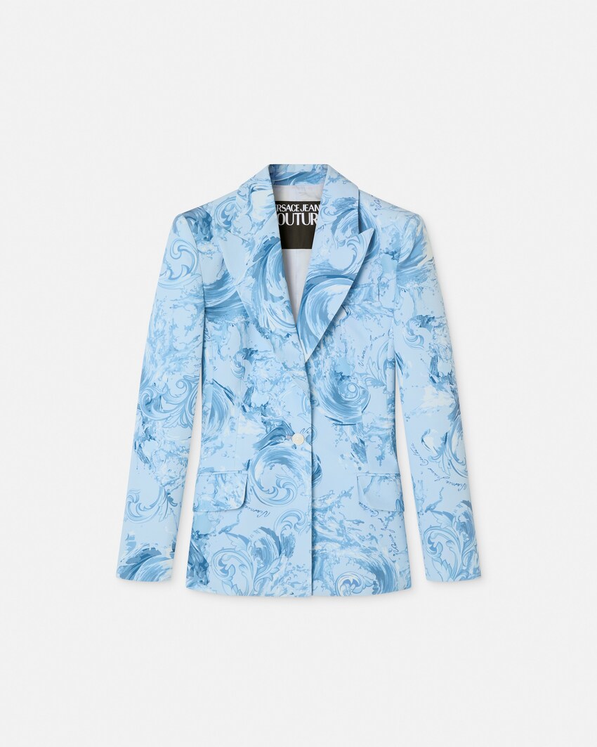 Printed Nylon Blazer Light Blue 1