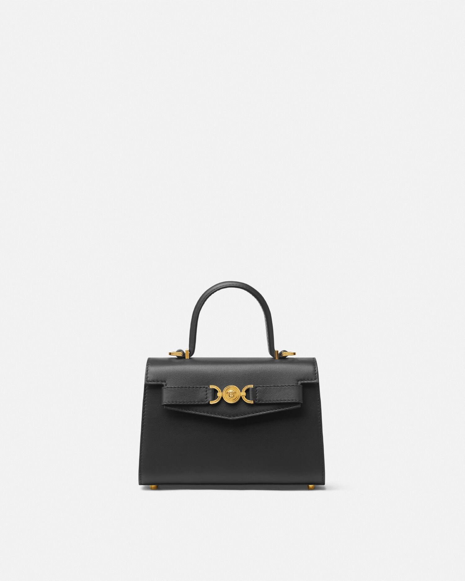 Medusa '95 Leather Top-Handle Black,Gold | VERSACE US