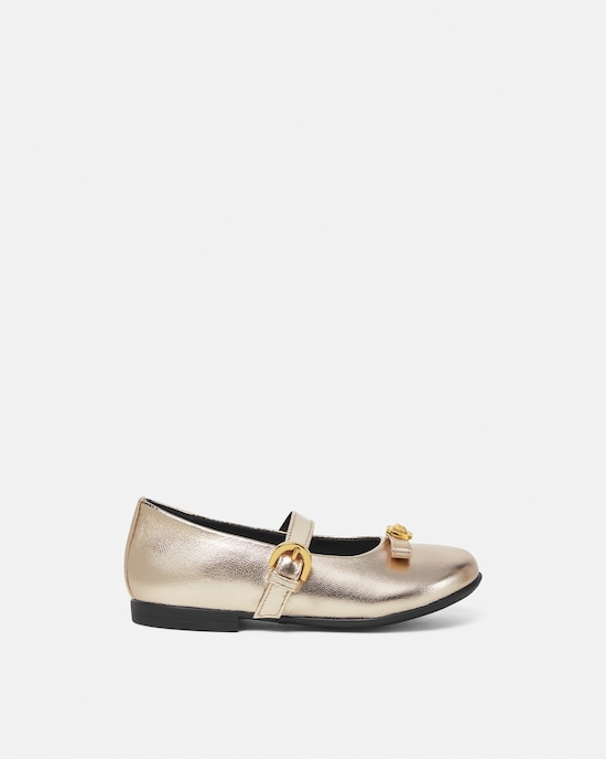 Kids Gianni Ribbon bailarinas metalizadas Oro 1