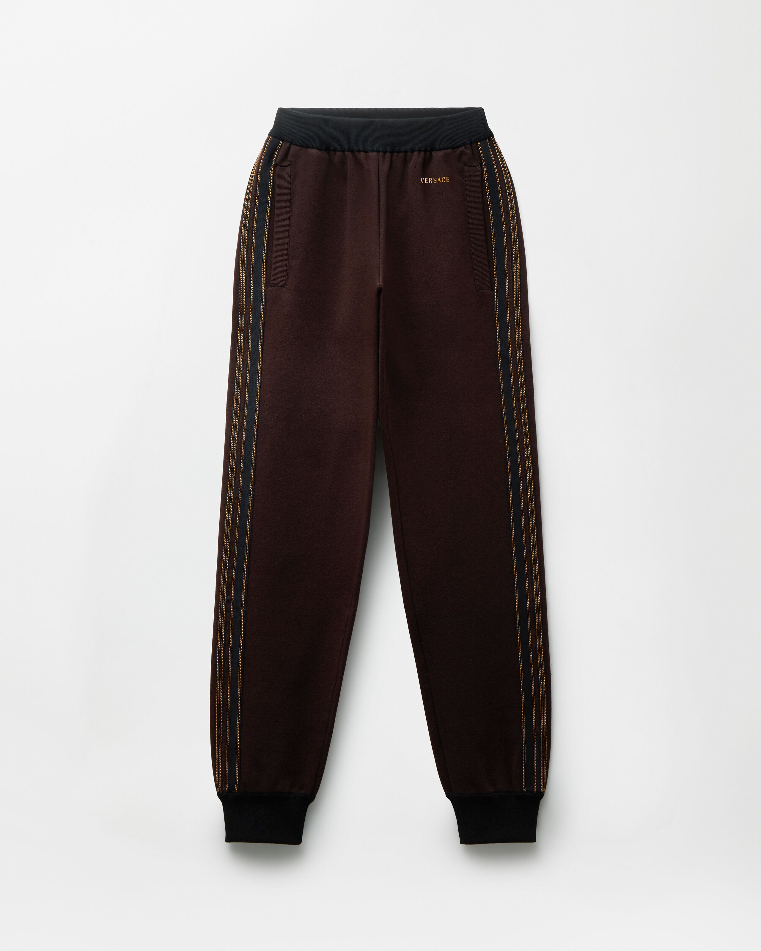 Double Cotton Nylon Sweatpants Brown | VERSACE
