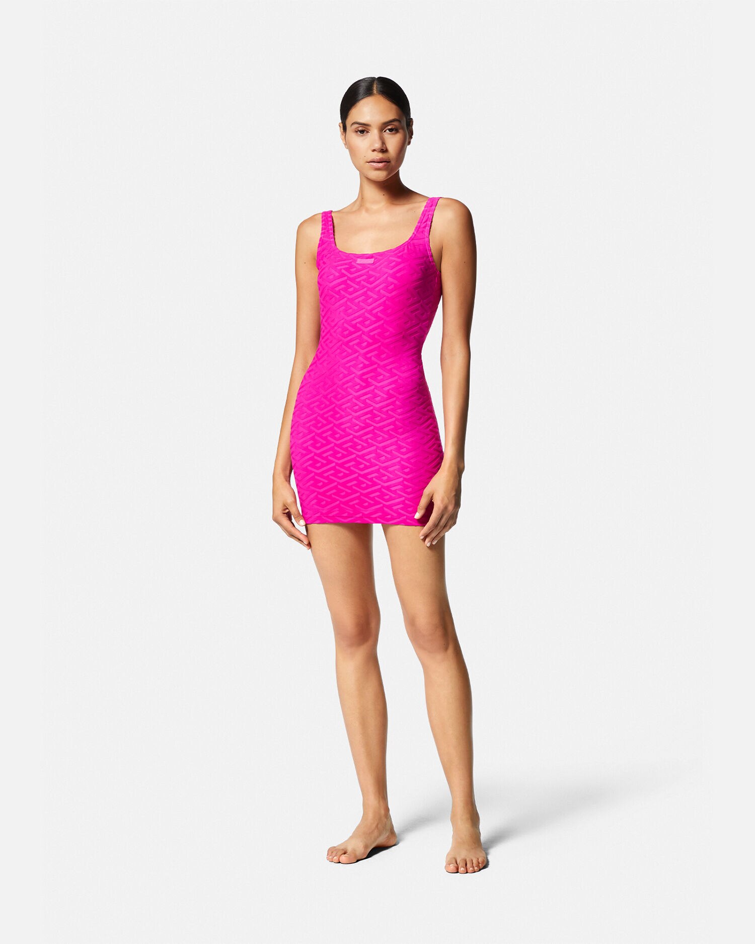 La Greca Towel Mini Dress Pink VERSACE US