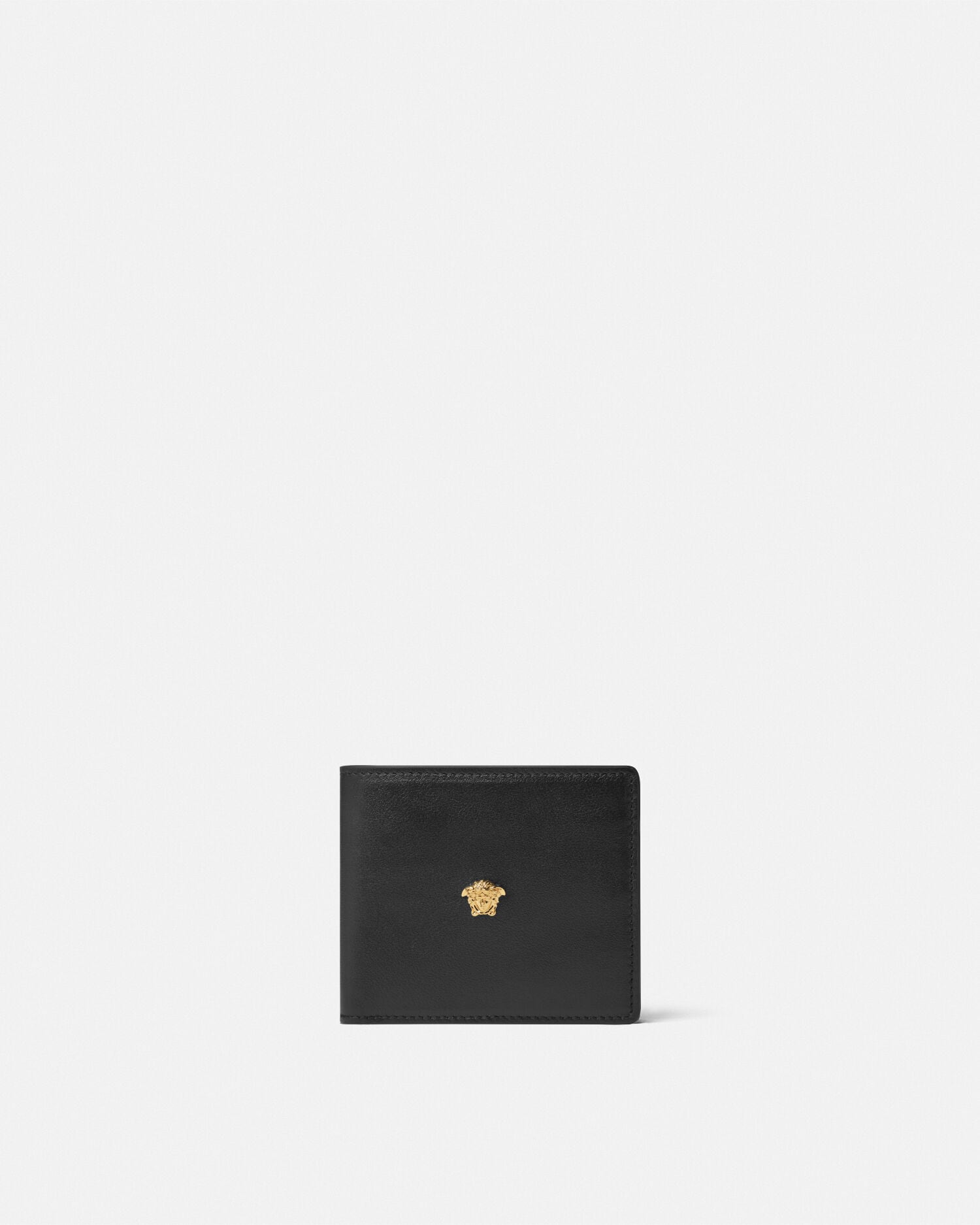 La Medusa Leather Wallet Black,Gold | VERSACE US