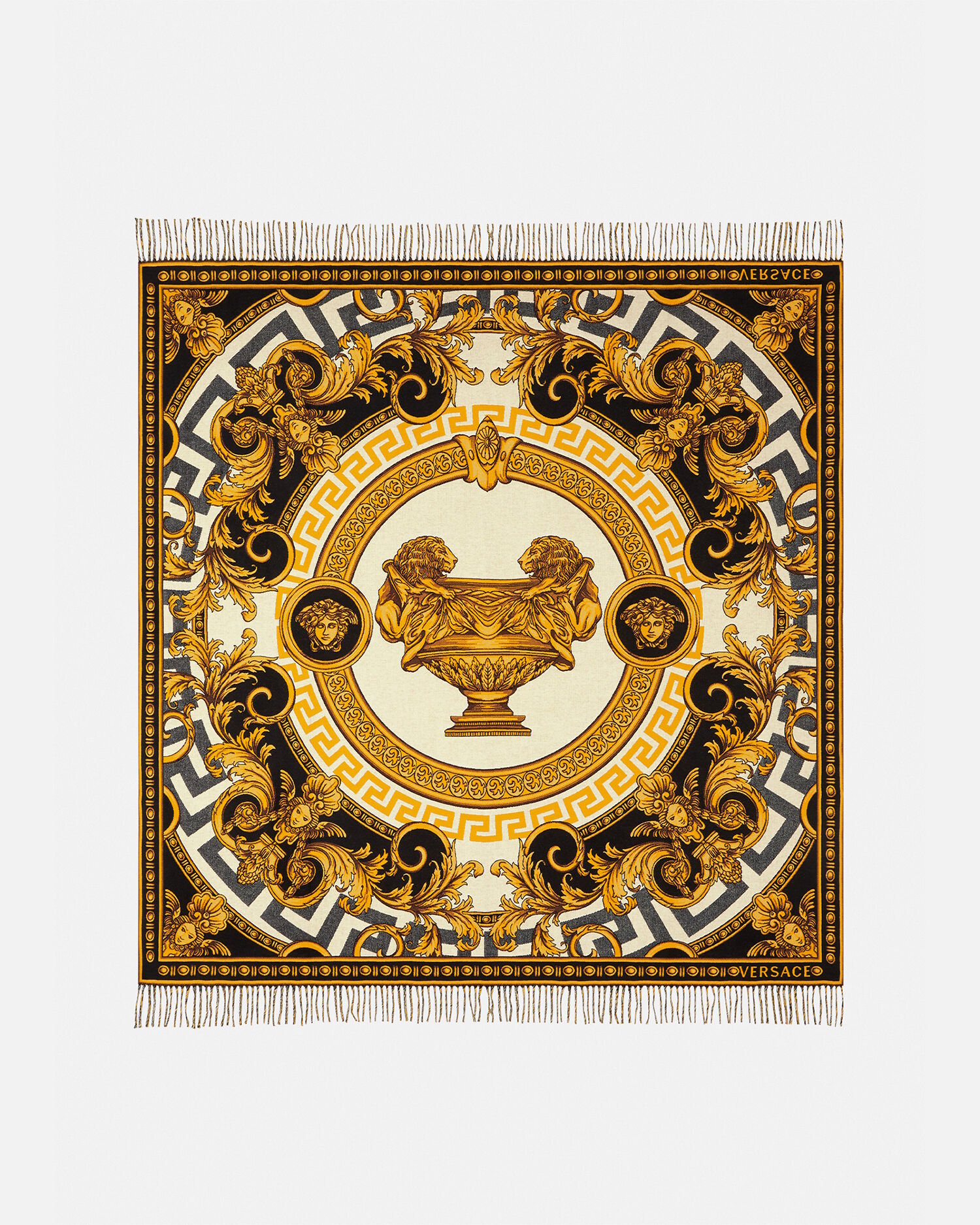 La Coupe Des Dieux Fringed Blanket Print | VERSACE US