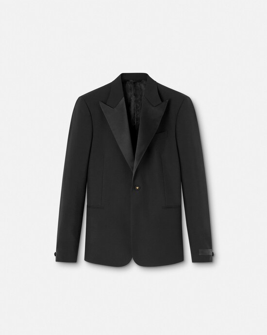 Versace Blazer aus Wolle und Mohair Schwarz 1
