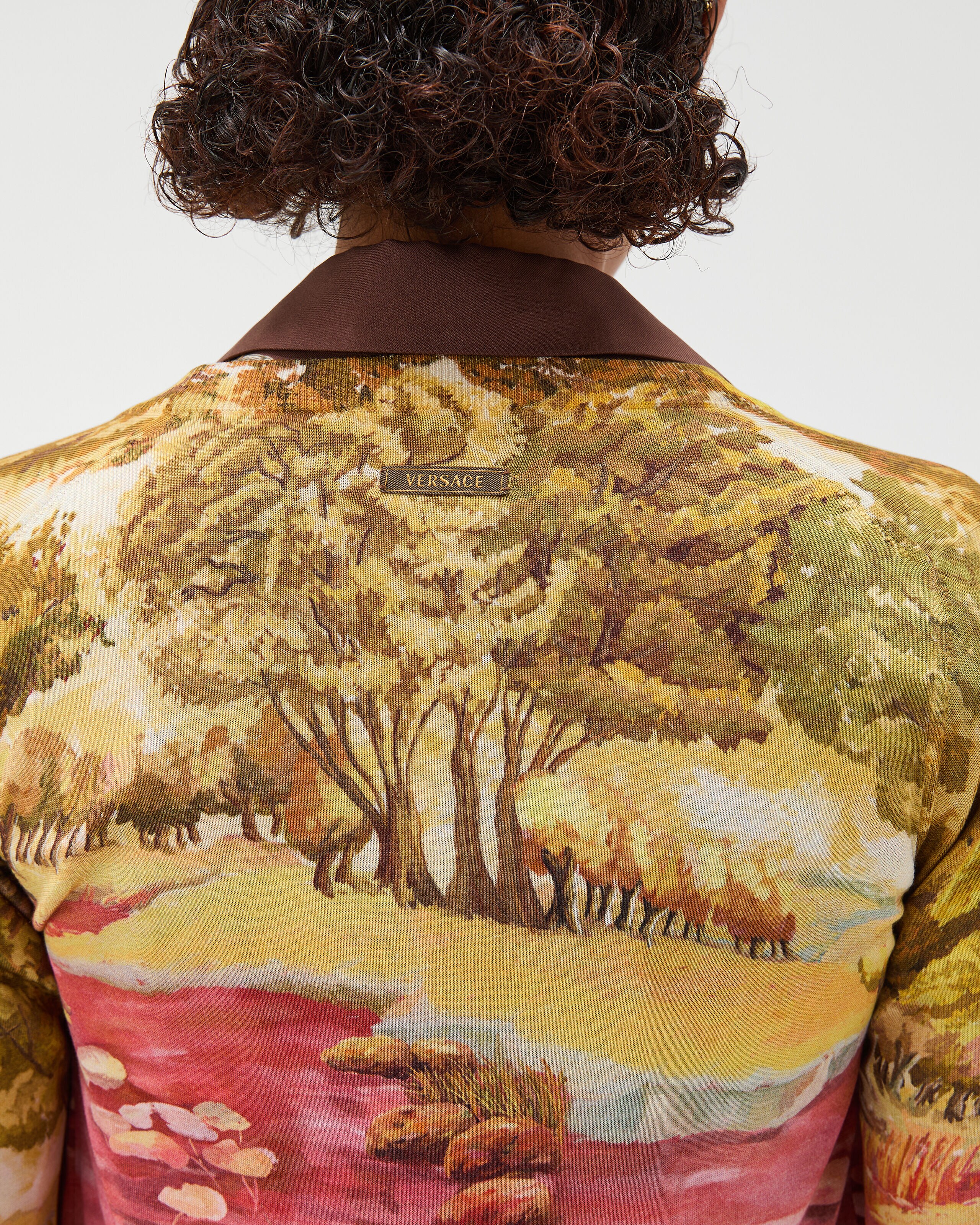 Printed Silk Knit Cardigan Print | VERSACE