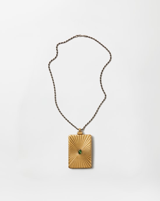 Circe collar con medall&oacute;n Verde+Oro 1