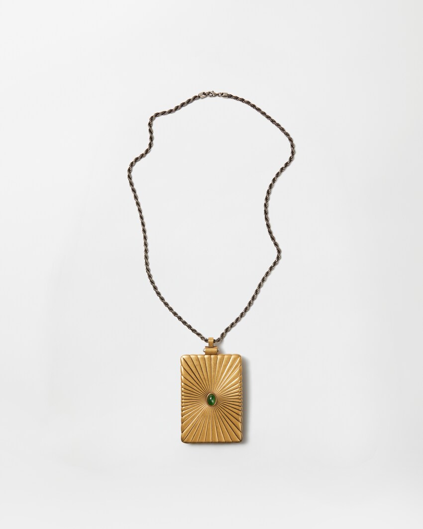 Circe collar con medall&oacute;n Verde+Oro 1