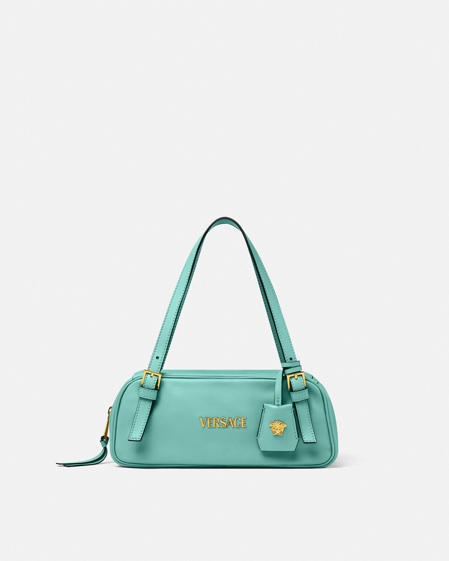 Versace Tag Bowling Shoulder Bag Green | VERSACE US