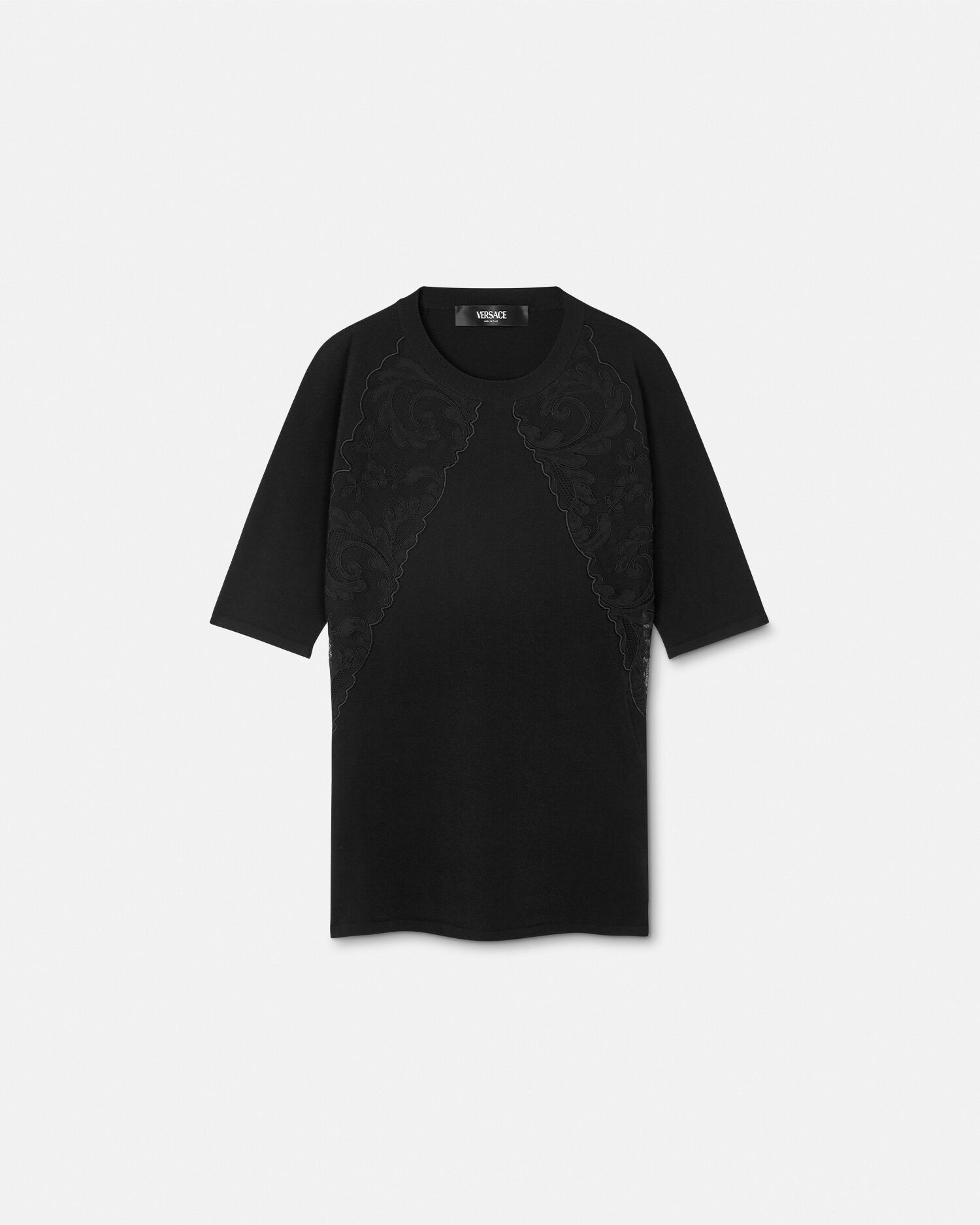 Versace Barocco Lace Knit T Shirt VERSACE