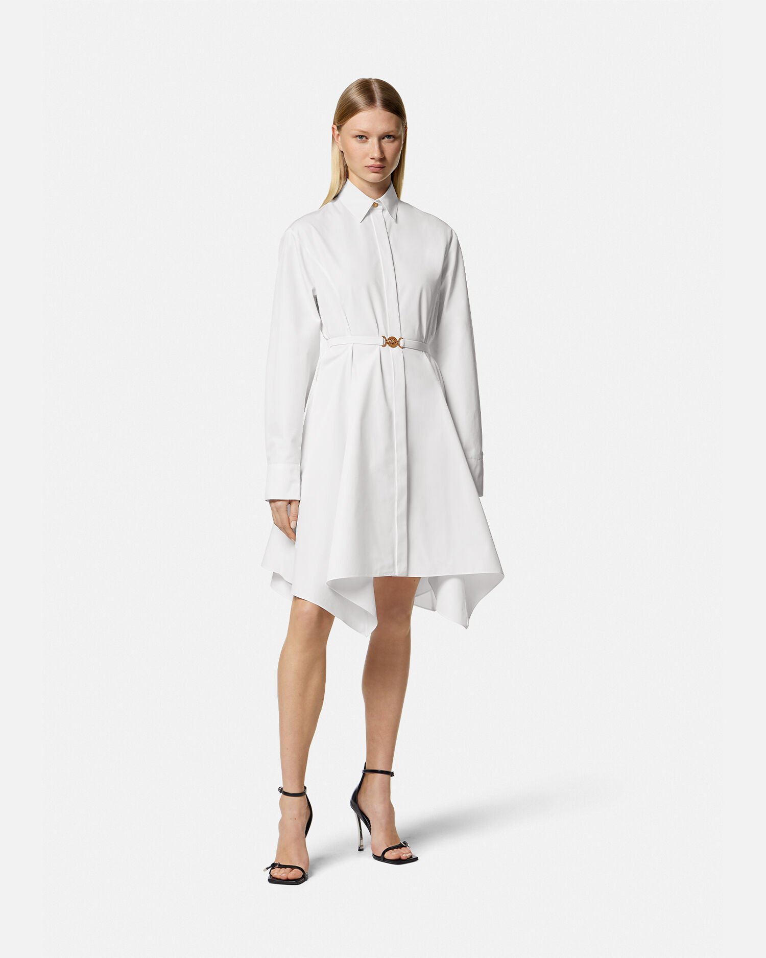 Gianni versace white pleated silk dress on sale