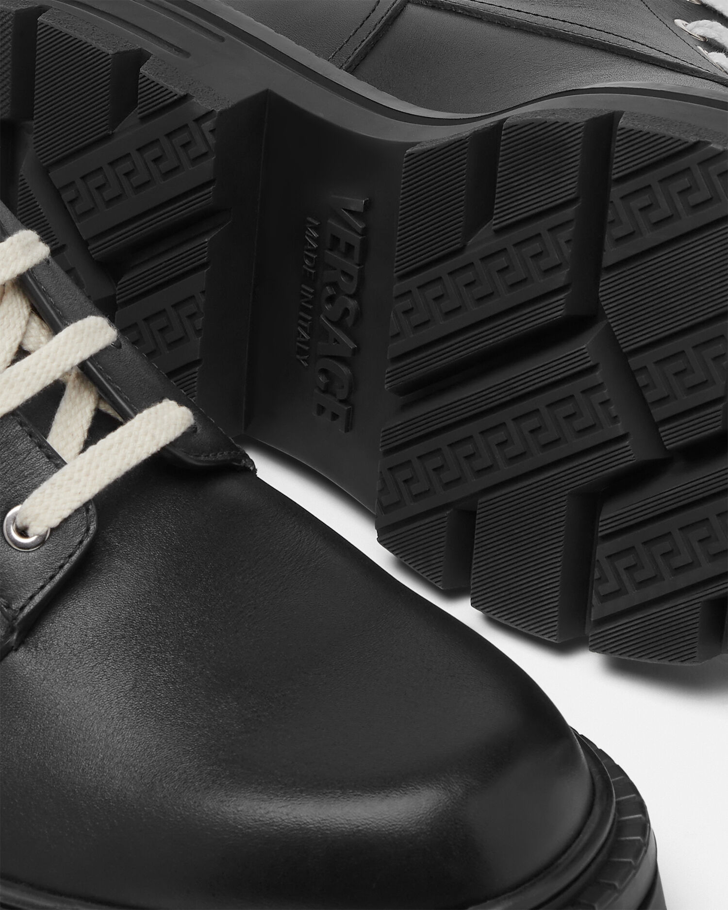 Versace Adriano Lace Up Boots male Black 40