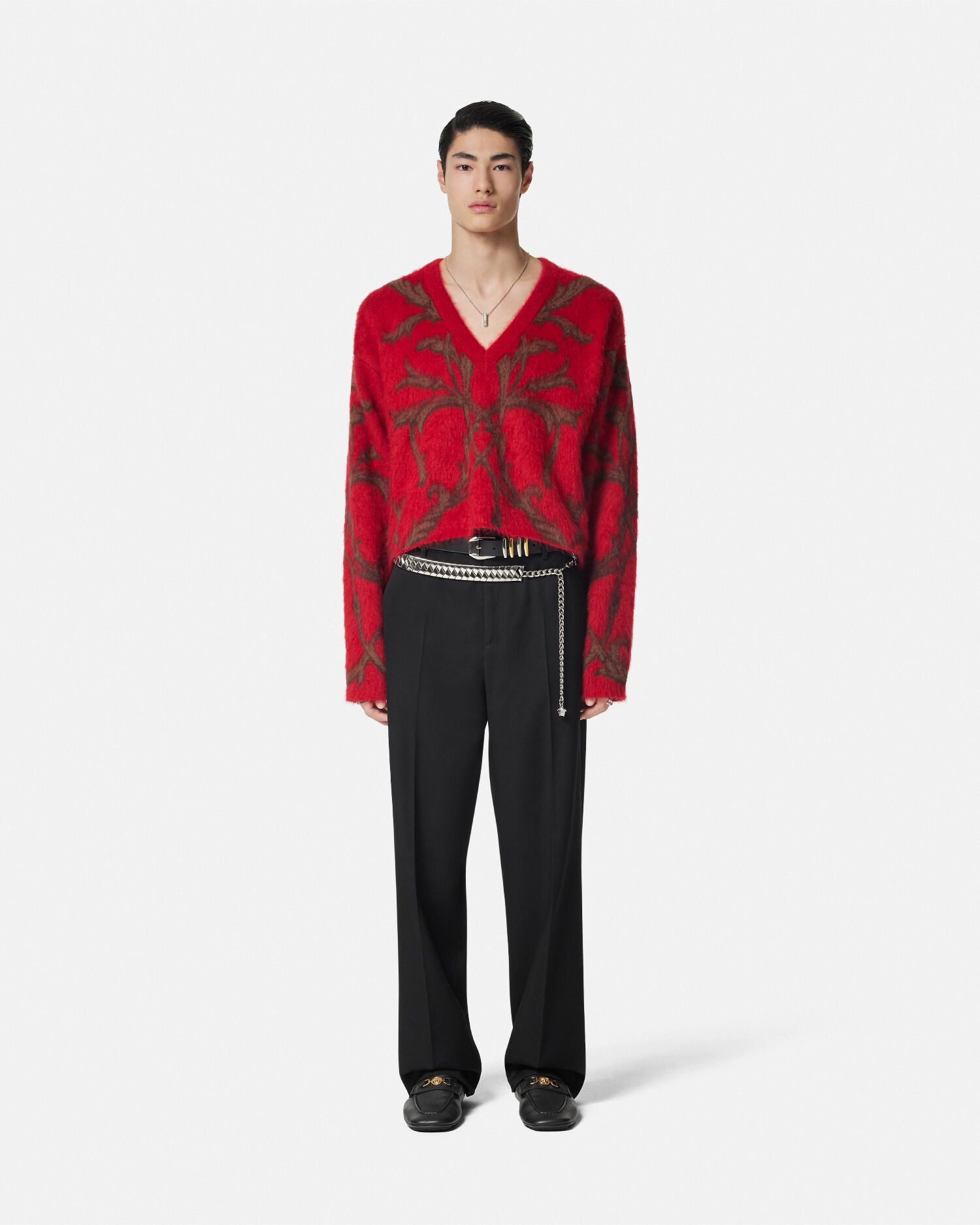Red versace sweater shop