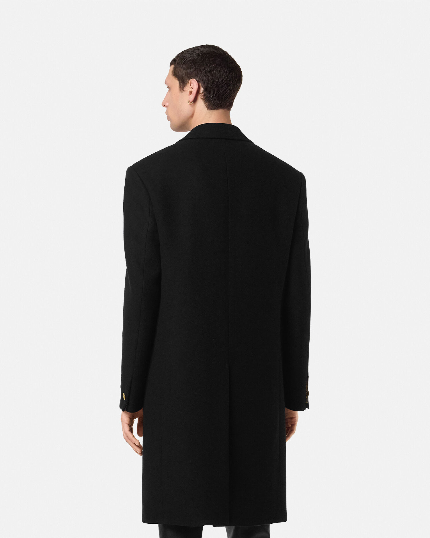 Wool-Blend Single-Breasted Coat | VERSACE CA