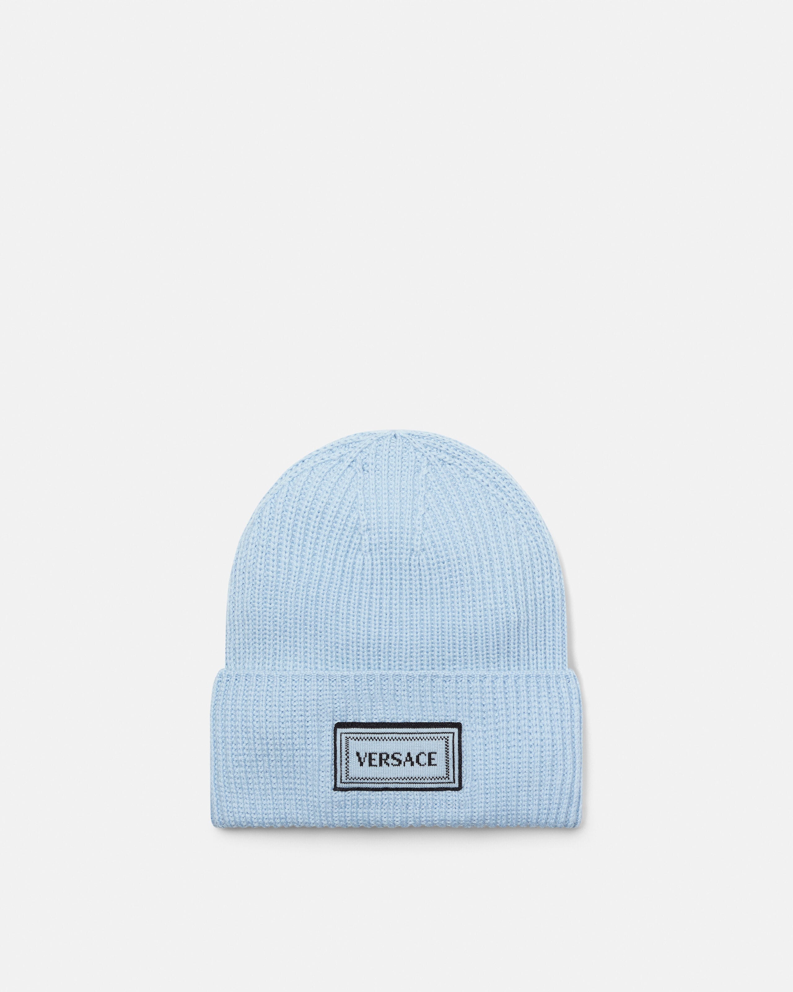 Wool Knit Beanie Blue | VERSACE US