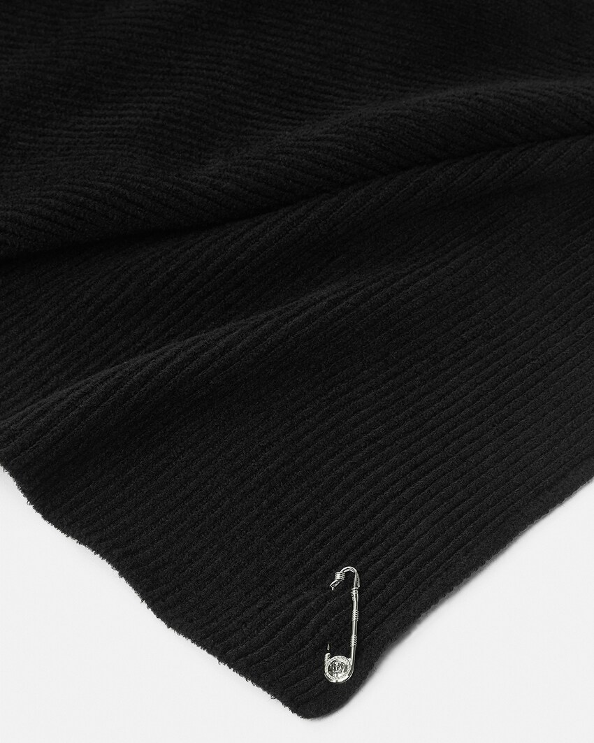 Safety Pin Knit Scarf Black VERSACE AU