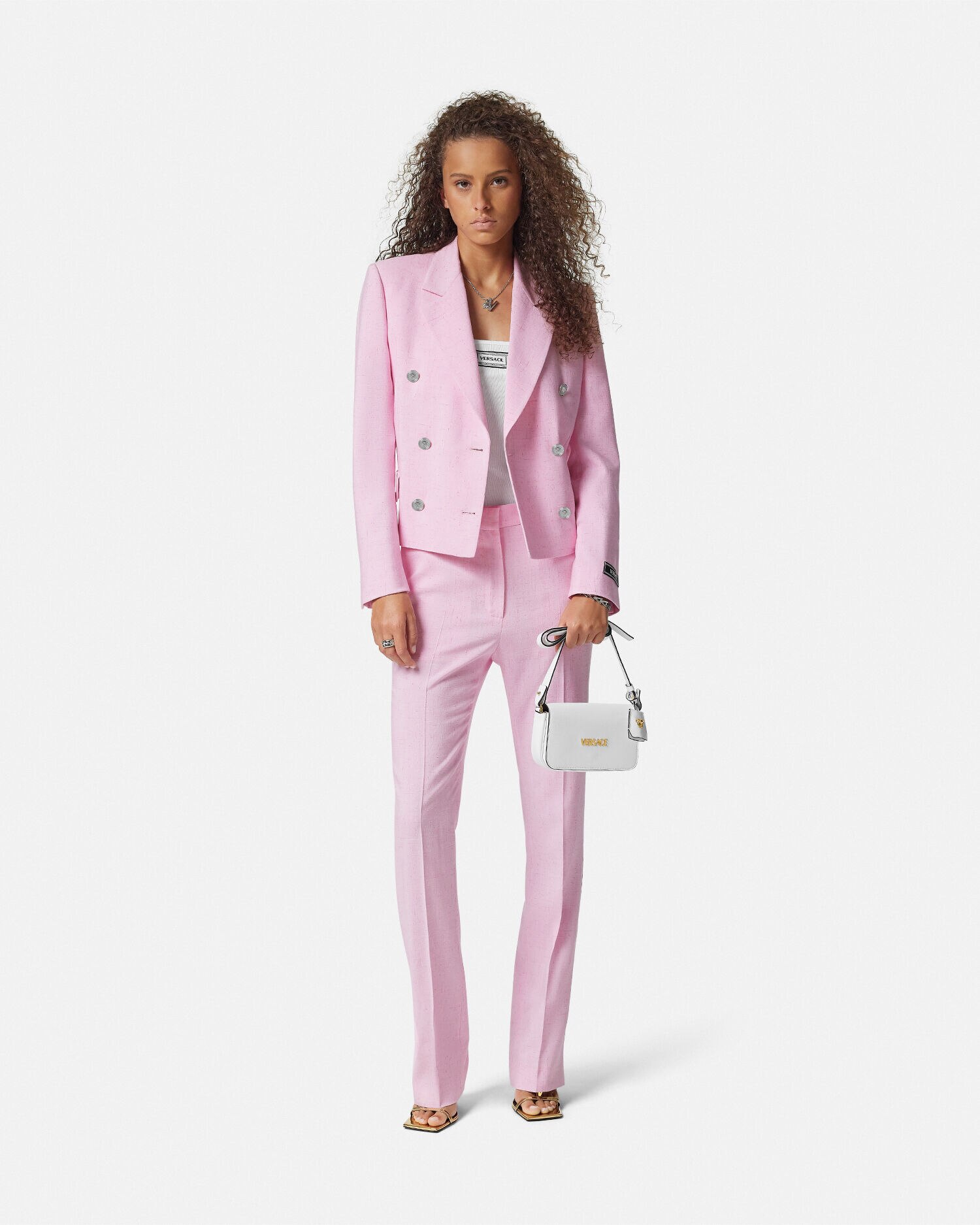 アウターその他 VERSACE JEANS COUTURE Woman Blazer Pink 76HAQ70276DP702 401 Blazer Versace Women Blazer Versace Jeans Couture 75Dp701