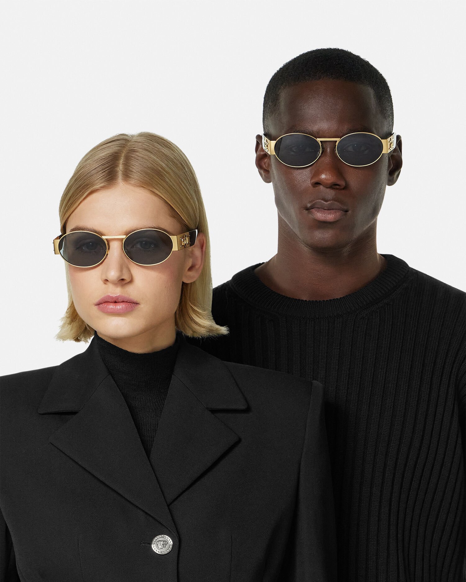 Versace sunglasses gold and sales black